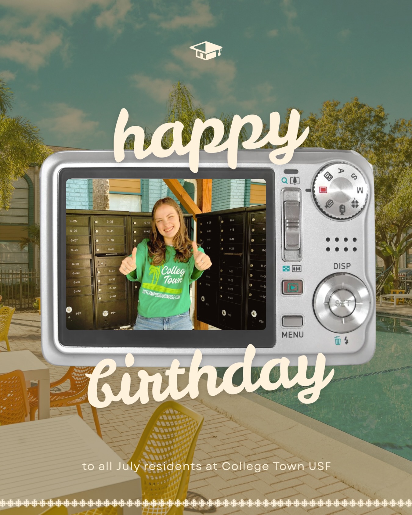 📸 Smile! It’s July Birthday Time!: Our team is getting ready to celebrate YOU! 🥳👋
Happy Birthday to all of our residents celebrating in July!
We love having you as part of our community family and hope your special day is as picture perfect as you are.
Cheers to another great year! ✨
#CollegeTownCommunities #LiveWithin #JulyBirthday