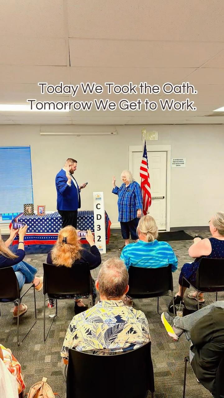 Tonight was a special evening for our Rockwall County and for our local democracy.
It was my privilege to welcome our community as we gathered for the swearing in of my County Chair position reelection and Precinct Chairs. Public service has never been about titles, it has always been about answering a call to serve our neighbors, our communities, and the values we share.
Serving as a precinct chair is one of the most important volunteer roles in our democracy. These dedicated individuals stepped forward to knock on doors, welcome new volunteers, listen to their communities, encourage civic participation, and help ensure that every voice has an opportunity to be heard. Much of their work will happen behind the scenes, but it will be essential to building stronger communities and a stronger democracy.
We were especially honored to welcome the Chair of the Texas Democratic Party, who administered the oath of office. His presence reminded us that local leadership is the foundation of our party’s strength across Texas, and we were grateful that he joined us for such a meaningful occasion.
To everyone who took the oath: thank you. Thank you for stepping forward to serve your community. Thank you for choosing service over comfort, action over apathy, and hope over cynicism. By taking that oath, you accepted not only a responsibility but also a commitment to lead with integrity, listen with compassion, and work tirelessly on behalf of the people you represent.
An oath is more than a ceremony, it is a promise. It is a promise to serve faithfully, strengthen our communities, and leave our democracy stronger than we found it.
Congratulations to each of our newly sworn Precinct Chairs. May your example inspire others to become engaged, to participate, and to discover the honor of serving their communities.
Thank you to everyone who attended and helped make this evening so meaningful. Together, we celebrated not just an oath, but a renewed commitment to serving the people of Rockwall County.
Susie Stansel
Rockwall County Democratic Party Chair
@kendallscudder @texasdemocrats