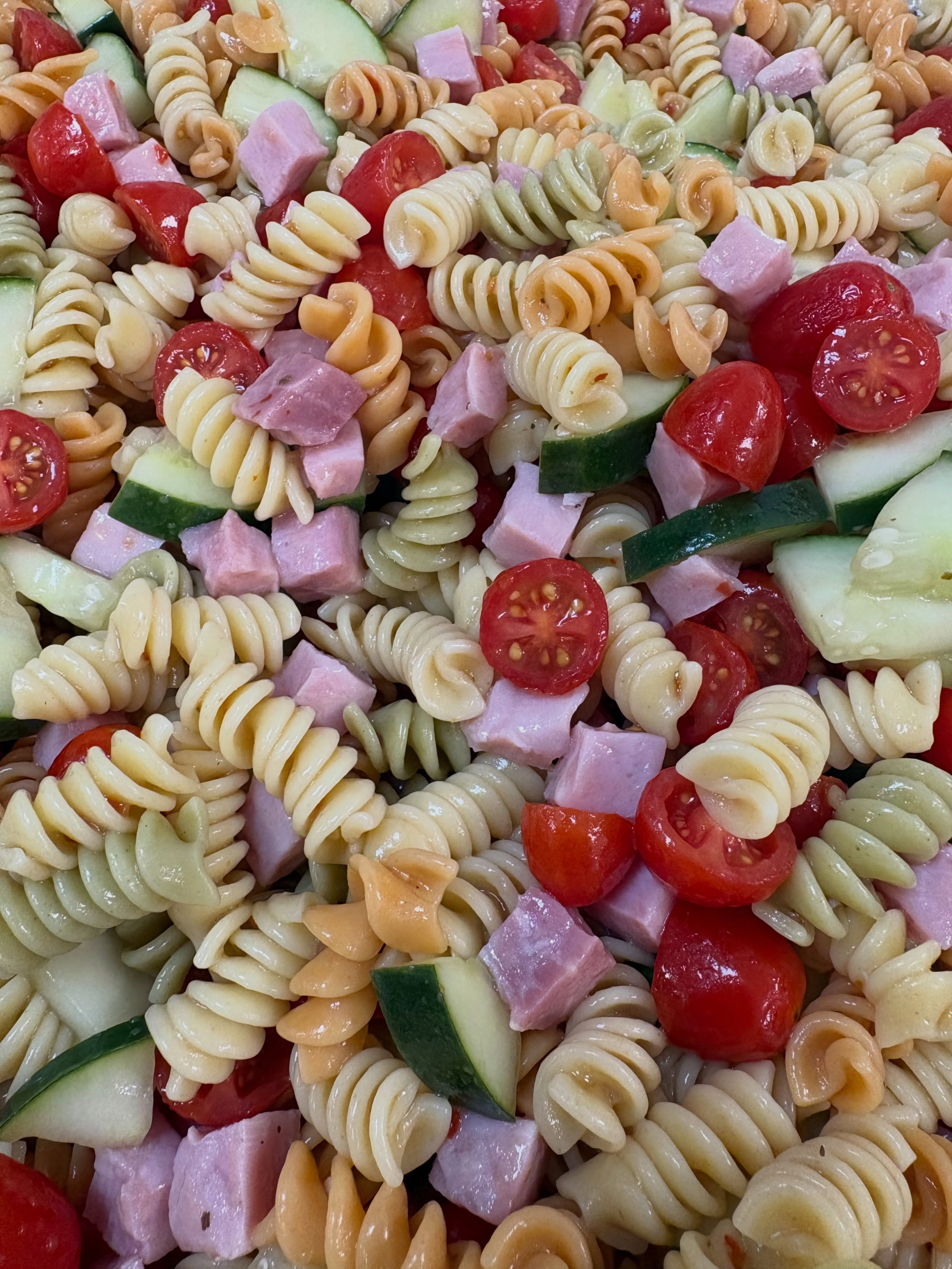 Latasha LOVES it when the client approves meat in the pasta salad 🤣