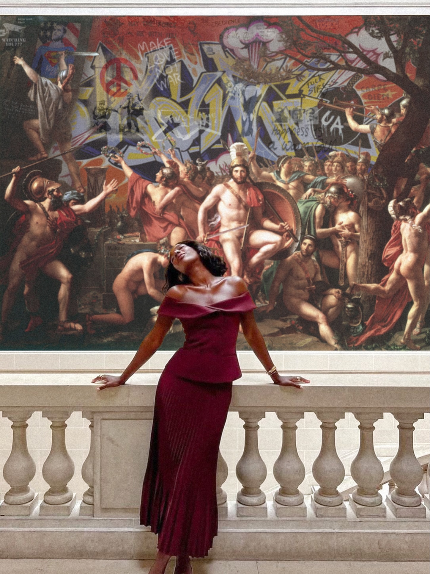 Some artworks are meant to be admired.
Others are meant to be entered.
Welcome to the Battaglini Universe.
Here, art is not decoration.
It is an initiation.
Standing before “Make Love Not War” means crossing the threshold into the New Battaglini Mythology: a symbolic world where ancient heroes, contemporary culture, graffiti, philosophy, beauty, rebellion, and timeless ideals merge into a new visual language.
Every figure becomes an archetype.
Every layer reveals another question.
Every glance uncovers another truth.
The observer is no longer outside the artwork.
They become part of the narrative.
In Battaglini’s vision, mythology is not something buried in history. It is alive, evolving, speaking the language of our own century. Classical masterpieces meet street art, luxury culture meets spiritual awakening, and the eternal dialogue between love and conflict is reborn through symbols that belong equally to Athens, New York, Rome, and tomorrow.
This is why collectors don’t simply acquire a painting.
They acquire an experience.
A conversation.
A universe that transforms every space into a place of contemplation, inspiration, and discovery.
Because the greatest works of art don’t ask to be looked at.
They ask you to remember who you are.
Welcome to the Battaglini Universe.
#BattagliniUniverse #ContemporaryArt #NewMythology