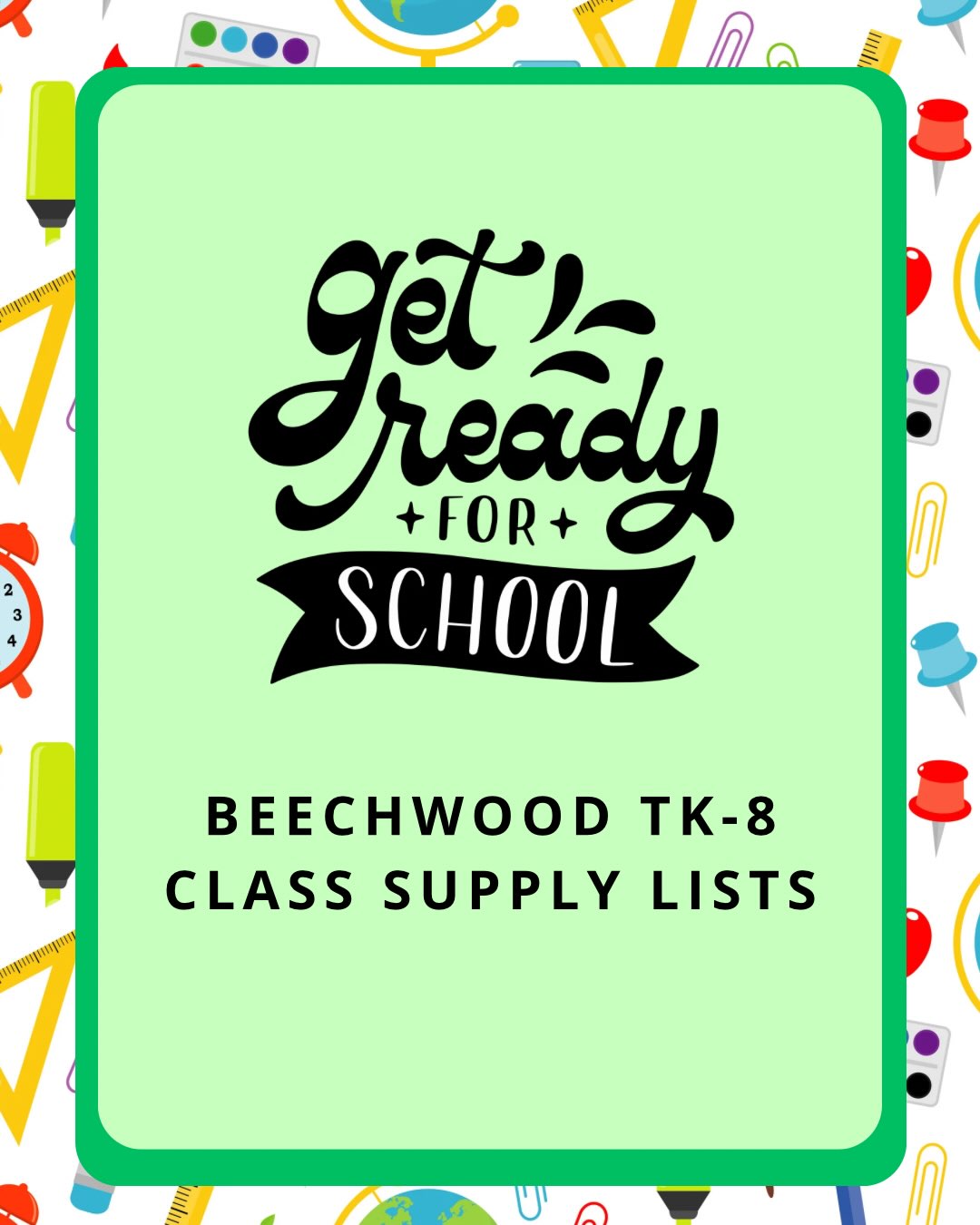 Can you believe we’re already halfway through summer? ☀️
While you’re enjoying the sunshine, we want to help you get a head start on the upcoming school year! Swipe through to see the class supply list for each grade level and a QR code for easy access.
📝 Please note: There is no obligation to purchase these materials, but any contributions are greatly appreciated! Your generosity helps support our teachers and classrooms throughout the year.
Enjoy the rest of your well-deserved break, and we’ll see you in August!