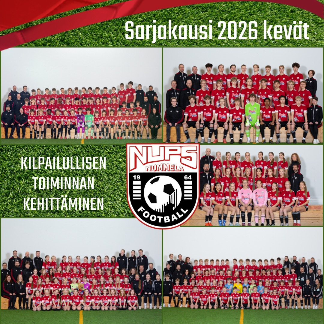Upea kevätkausi NuPS-perheeltä!
Kevätkausi on saatu päätökseen, ja voimme ylpeinä todeta, että NuPSissa on tehty jälleen valtavasti hienoa työtä. Kentillä on nähty onnistumisia, kehittymistä, joukkuehenkeä ja aitoa pelaamisen iloa.
Erityiset onnittelut kevätkauden sarjanousuista Ykköseen:
B-Tytöt (T10-11)
P13
Isot onnittelut myös joukkueille, jotka säilyttivät paikkansa Ykkösessä ja ELL-sarjassa:
T10-11 ELL mitallisarja
T14–15
P12
U23
Lisäksi haluamme onnitella jokaista NuPS-perheen peliryhmää, joka on kevään aikana tehnyt parhaansa – tuloksista riippumatta. Jokainen harjoitus, peli ja yhteinen hetki on vienyt pelaajia ja joukkueita eteenpäin. Kehittyminen ei näy aina sarjataulukossa, mutta se näkyy kentällä, joukkuehengessä ja uskalluksessa yrittää.
Nyt NuPS-perhe voi suunnata ansaituille kesälomille hyvillä mielin. Syyskaudelle lähdemme jälleen yhdessä tekemään parhaamme – kehittymään, haastamaan itseämme ja nauttimaan maailman hienoimmasta harrastuksesta.
Hyvää kesää, NuPS-perhe!
#NummelanPalloseura #NuPS1964 #NuPSPerhe #Pelaajakehitys #YhdessäOlemmeEnemmän #LiikunnanIlo #Jalkapallo