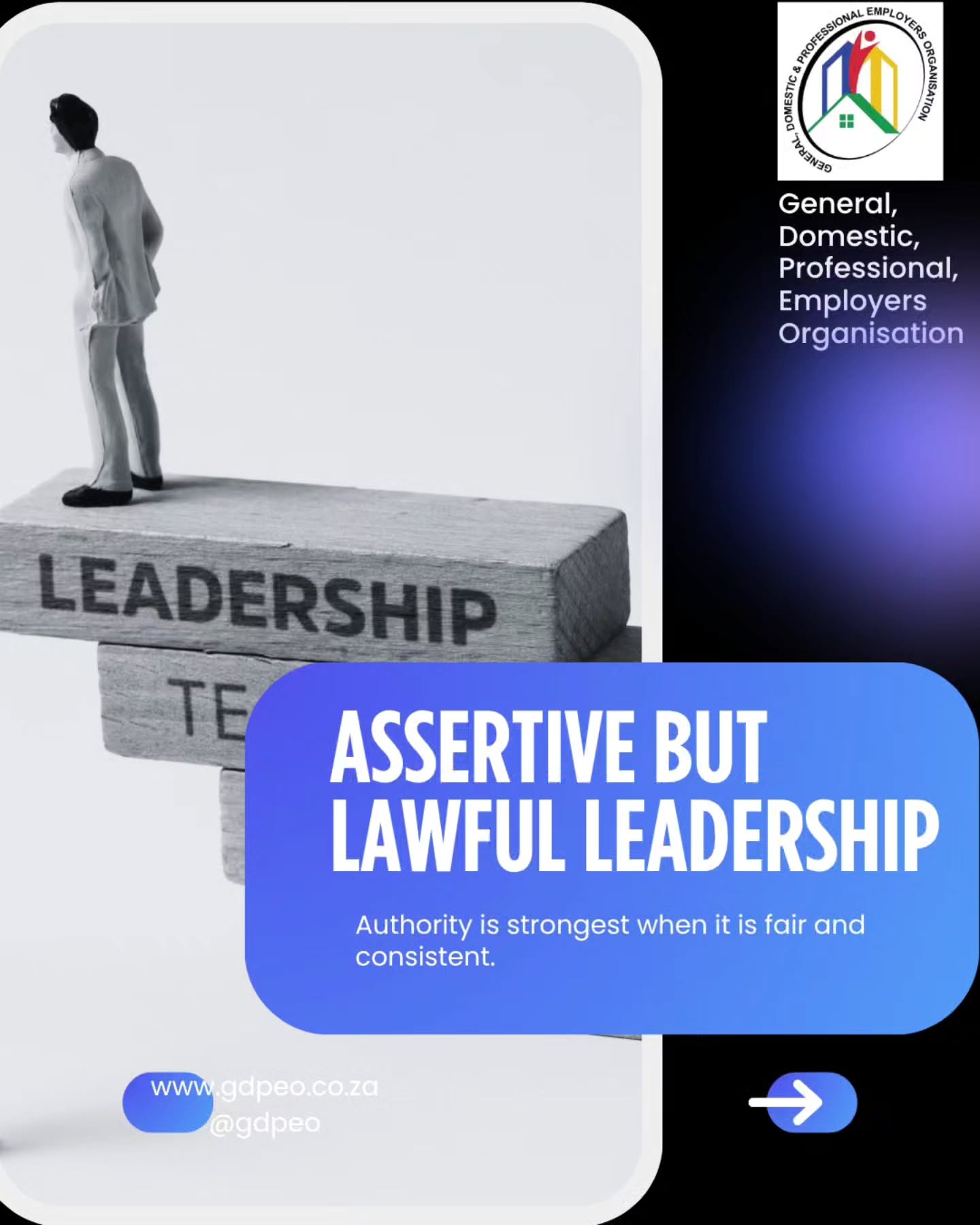 Assertive leadership is not aggression. It is clarity, consistency, and lawful supervision. Leaders must:
●Communicate expectations clearly
●Apply discipline consistently
●Avoid emotional decision-making
●Follow labour procedures
Respect is built through structure—not fear.
#LeadershipSkills #WorkplaceAuthority #HRCompliance #FairManagement #GDPEO