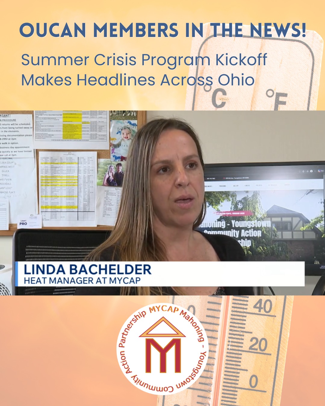 As record-breaking summer heat moves in, so does the Summer Energy Crisis Program, and OUCAN members are spreading the word! @MYCAP in Youngstown, @StepForward in Toledo, and @MVCAP in Dayton all appeared on local TV news recently to promote the program and to let Ohioans know help is available to ensure they beat the heat and stay safe this summer. Great work, Everyone!