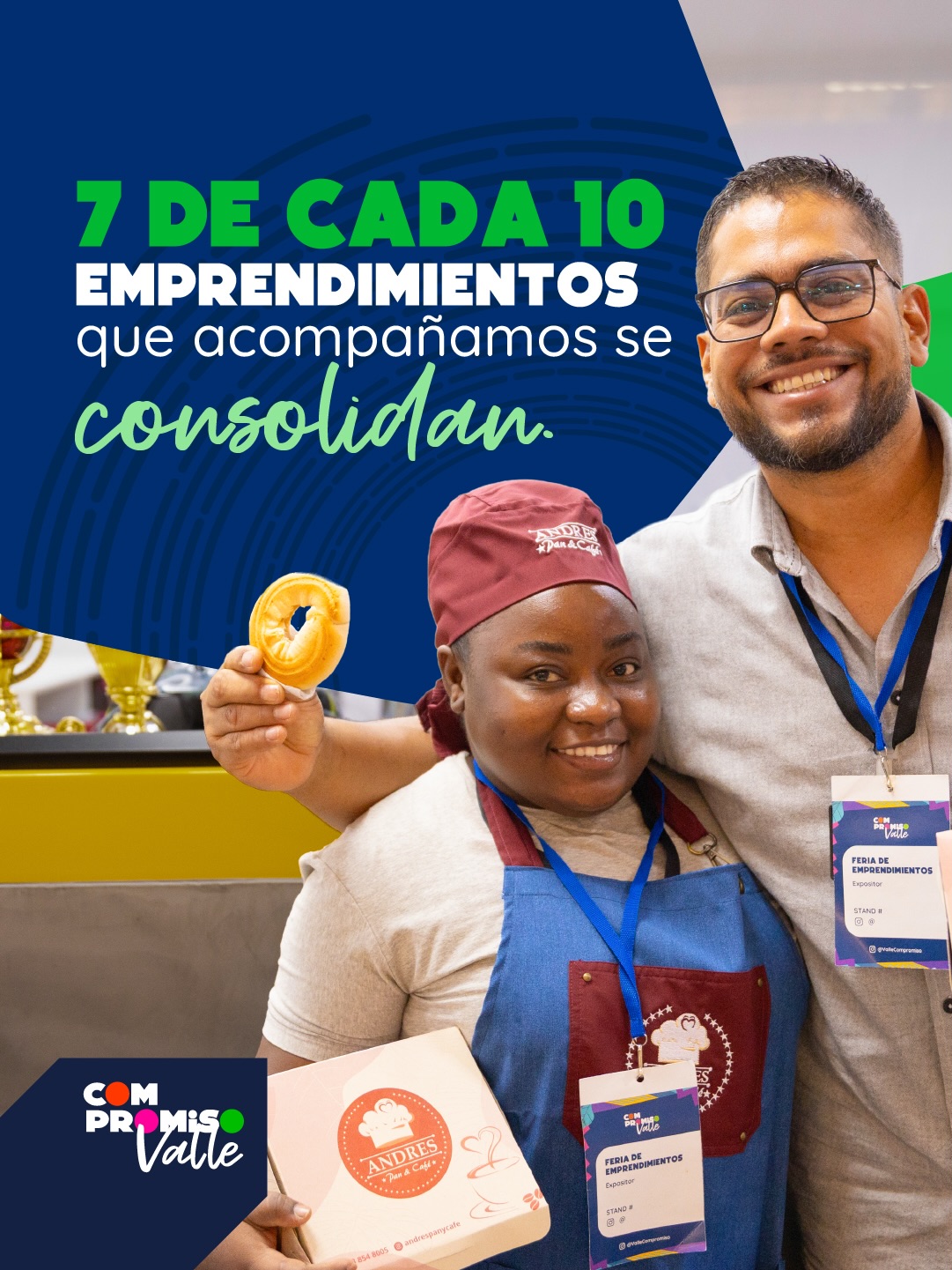 Solo 3 de cada 10 negocios en Colombia sobreviven a sus primeros cinco años. 📊
Emprender implica asumir retos todos los días. Contar con formación, acompañamiento y una red de apoyo puede marcar la diferencia para fortalecer un negocio y proyectarlo hacia el futuro.
En Compromiso Valle trabajamos junto a organizaciones aliadas para acercar estas oportunidades a emprendedores del Valle del Cauca. Como resultado de ese proceso, 7 de cada 10 emprendimientos que acompañamos aumentan sus ventas.
🔗 Visita el enlace en nuestra biografía para más información.
#CompromisoValle #TodosSomosCompromisoValle #Emprendimiento #ValleDelCauca