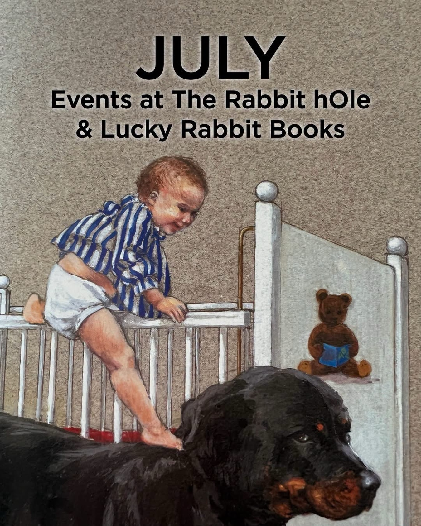 Spend the dog days of summer at these events in July at The Rabbit hOle and Lucky Rabbit Books! 🐾
🌟 AUTHOR EVENTS 🌟
• Thurs. July 2 at 5:30 PM - Adults 18+ evening with 2026 Caldecott Medal winner, Cátia Chien
• Fri. July 3 at 11 AM - Family event with 2026 Caldecott Medal winner, Cátia Chien
🎨 WORKSHOPS 🎨
• Tues. July 7 at 1 PM - Summer Workshop: I Want My Hat Back Textile Collage - Ages 7-12
• Thurs. July 9 at 2 PM - Story Book Studio with Deb: 21+ Picture Book Dioramas
• Tues. July 14 at 10 AM - Summer Workshop: Letterpress Poster Part 1 - Ages 12-14
• Thurs. July 16 at 10 AM - Summer Workshop: Letterpress Poster Part 2 - Ages 12-14
• Tues. July 21 at 10 AM - Summer Workshop: Paper Mache Animal Head Jars Part 1 - Ages 7-12
• Thurs. July 23 at 10 AM - Summer Workshop: Paper Mache Animal Head Jars Part 2 - Ages 7-12
🎟 ADULT PROGRAMS 🎟
• Fri. July 10 at 5:30 PM - 21+ Night & Con-FAB
• Fri. July 24 at 5:30 PM - Let’s Take a Dive
• Fri. July 24 at 5:30 PM - 21+ Night
📚 BOOKSTORE PROGRAMS 📚
• Wed. July 1 at 10 AM *different time* - Story Hour (The Fire Cat)
• Thurs. July 2 at 10:15 AM - Babies and Books
• Wed. July 8 at 10:30 AM - Story Hour (May I Bring a Friend?)
• Thurs. July 9 at 10:15 AM - Babies and Books
• Fri. July 10 at 10:30 AM - Story Hour (May I Bring a Friend?)
• Wed. July 15 at 10:30 AM - Story Hour (Perez and Martina)
• Thurs. July 16 at 10:15 AM - Babies and Books
• Fri. July 17 at 10:30 AM - Story Hour (Perez and Martina)
• Wed. July 22 at 10:30 AM - Story Hour (Good Dog, Carl)
• Thurs. June 25 at 10:15 AM - Babies and Books
• Fri. July 24 at 10:30 AM - Story Hour (Good Dog, Carl)
Event tickets at rabbitholekc.org/programs