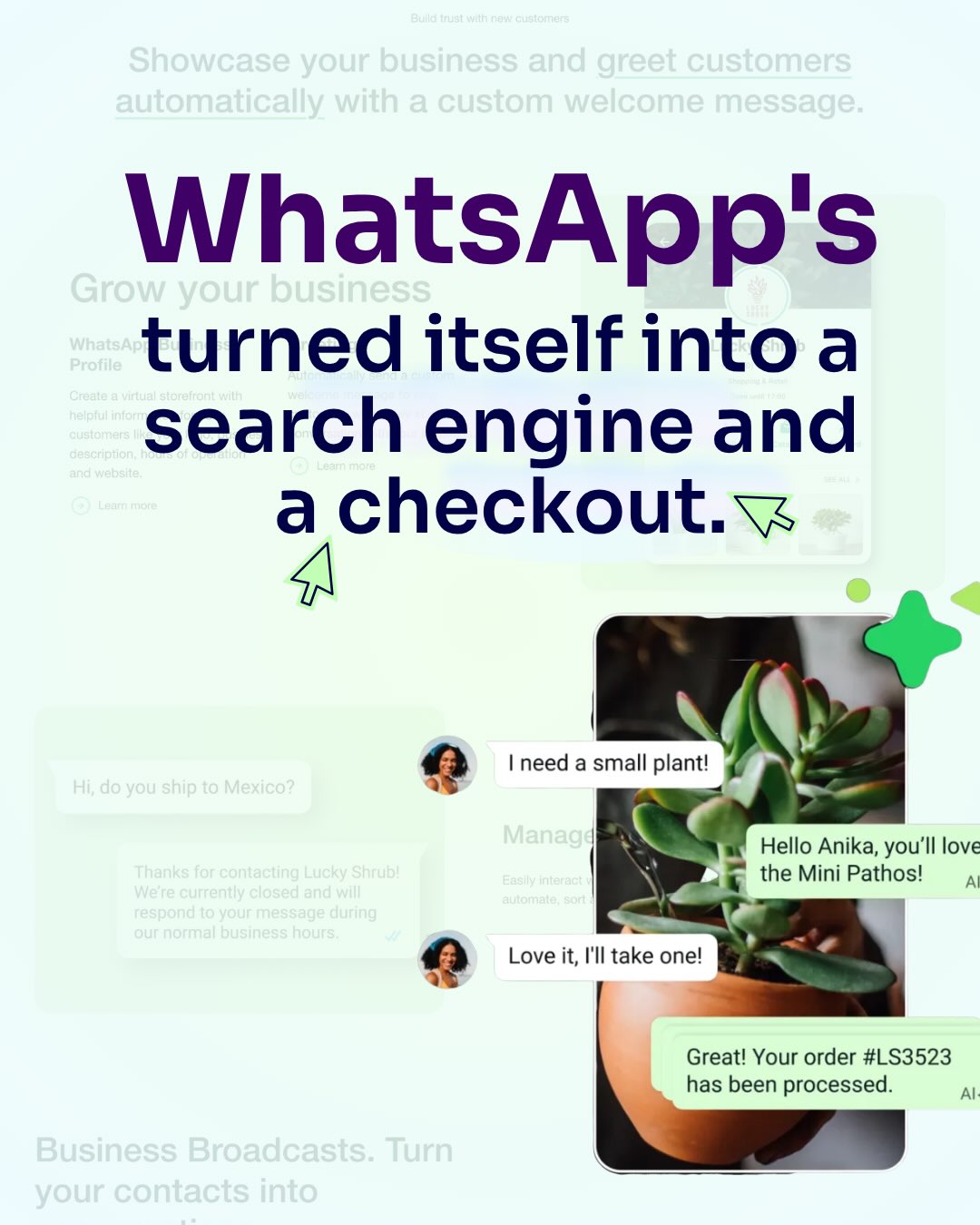 Have you seen WhatsApp’s latest updates? 👀
I feel like there’s big news dropping from big companies at a weekly rate at the moment, and it did take me a bit of time to properly digest this one! But in short: WhatsApp is trying to be your new favourite search engine, and the world’s easiest checkout.
So what does this mean for businesses? As with all AI tools, it will only be as good as the information you give it. So now truly is the time to nail your strategy, and your accompanying customer experience, so you can win on usability.
As always, you can find my full breakdown on this weeks Substack!!