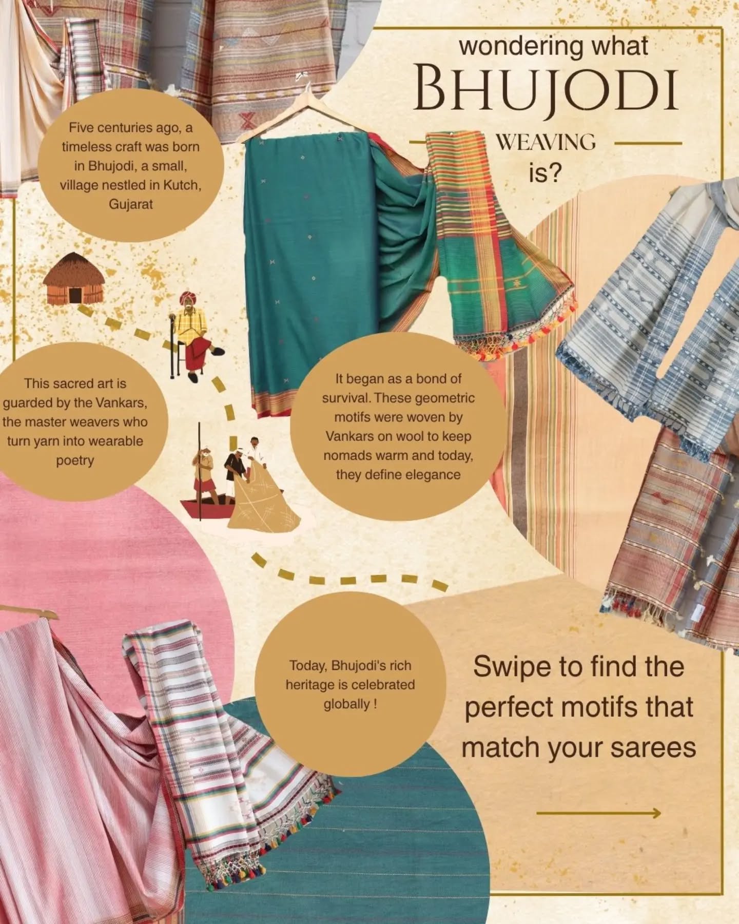 Every Bhujodi weave is a story of heritage, patience, and craftsmanship. Handwoven using techniques passed down through generations, each piece reflects the rich textile traditions of Kutch through its intricate patterns and earthy colours. Timeless, authentic, and made to be treasured.
Own a piece of history shop now - saris, dupattas, stoles in this weave available on : www.handsondastkar.com
#Indianfashion #TextileArt #Handwoven #Craftsmanship #ShopNow