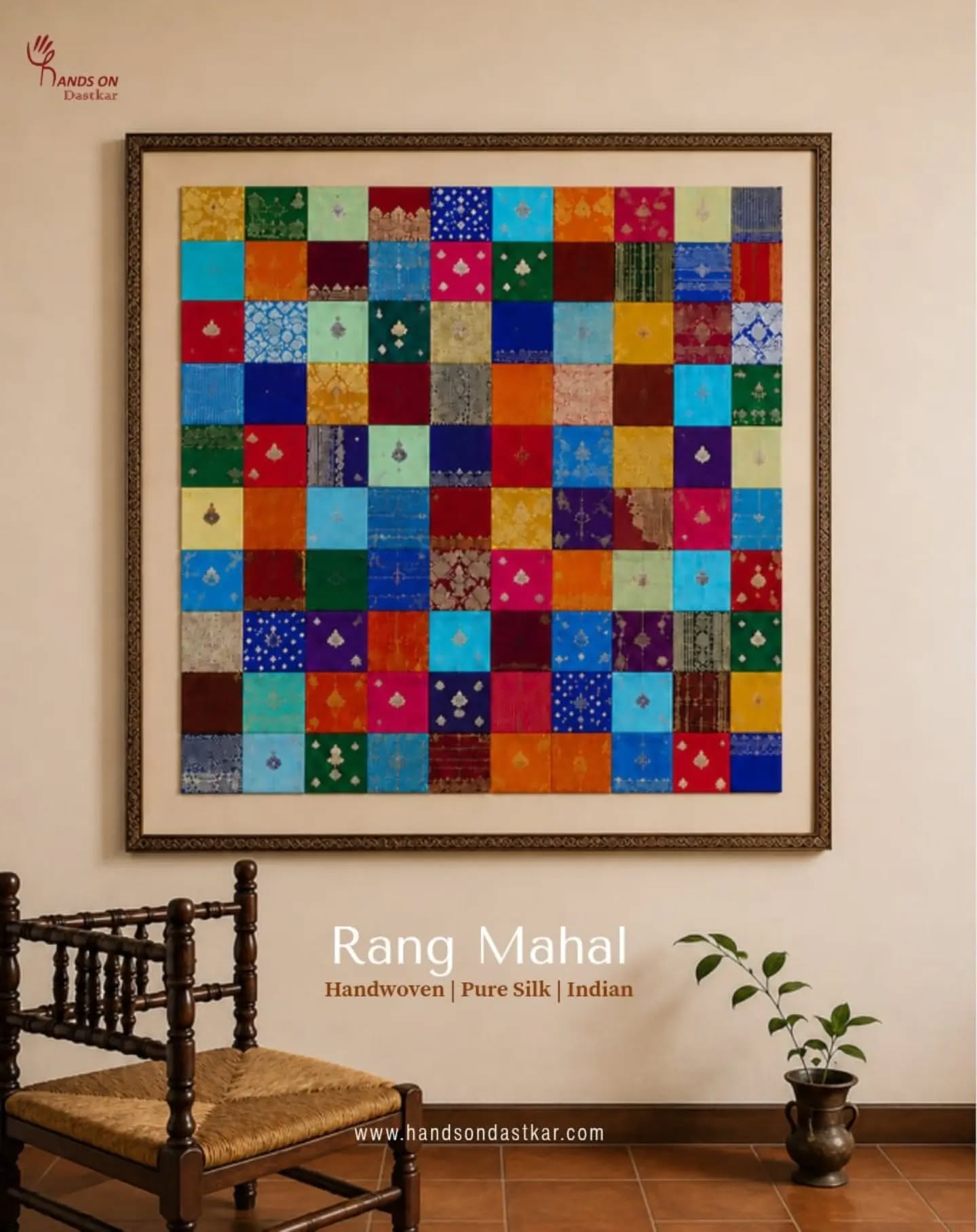 Inspired by the vibrant spirit of India, Rang Mahal is a celebration of heritage, colour, and craftsmanship. Handwoven from pure silk every piece tells a story of skilled artisans and timeless traditions. Whether displayed as a wall hanging or styled as an elegant decorative cover, Rang Mahal blends artistry with versatility.
4 ft X 4 ft
pure handwoven silk pieces
DM to order
#Handwoven #IndianCraftsmanship #Dastkar #HomeDecor #walldécor