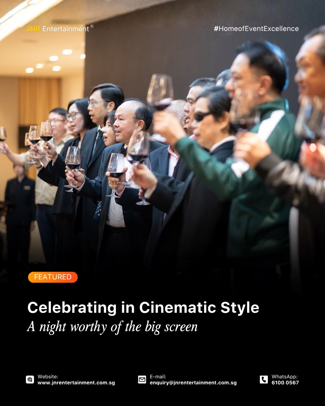 We had the pleasure of rolling out the red carpet for our client’s unforgettable Movie Night! It was a night of glamour, entertainment, and well-deserved recognition. 🎬
From engaging performances and exciting activities to laughter shared throughout the night, the celebration brought everyone together beyond the workplace. A blockbuster evening made even more memorable through teamwork, connection, and lasting memories. 🍿🌟
✉️ enquiry@jnrentertainment.com.sg
📱 61000 567
🔗 www.jnrentertainment.com.sg
#EventManagementSingapore
#FormalEvents
#EventProduction #JNRentertainment
#EventExperience