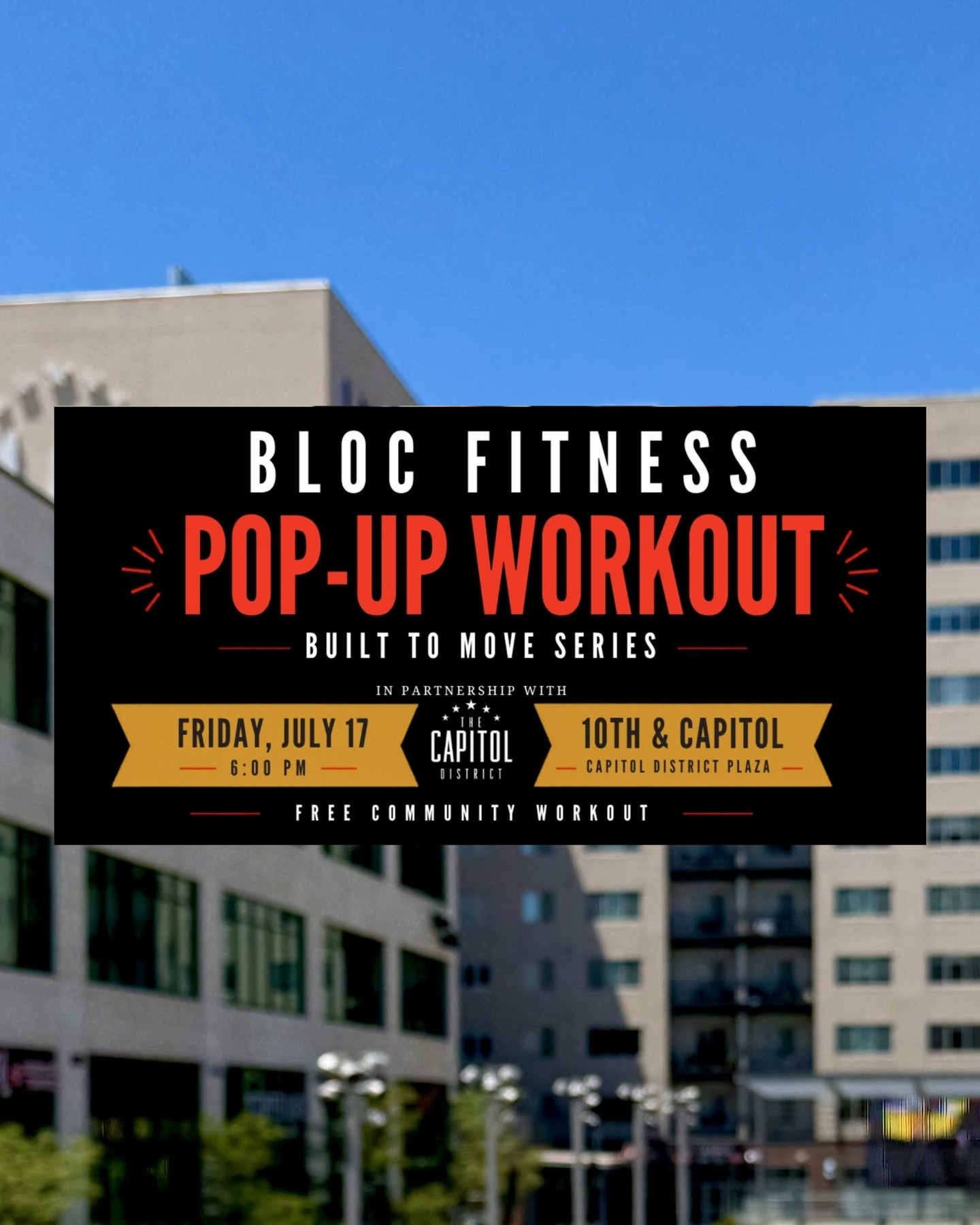 ๐ช Outdoor fitness pop-ups are coming to the Capitol District!
Get ready to train outdoors, connect with your community, and kick off your weekend with movement.
Join @blocfitnessomaha for Built to Move: Summer Fitness Series, a high-energy community workout designed for all fitness levels. Whether you're a longtime member, fitness enthusiast, or just looking for a fun way to stay active this summer, this event is for you.
Where: Capitol District Plaza
When: July 17 & August 21 | 6:00โ7:30 PM
Expect:
โ๏ธ Full-body outdoor workout
โ๏ธ Expert coaching from Bloc Fitness trainers
โ๏ธ Modifications for every fitness level
โ๏ธ Recovery and community time after class
โ๏ธ A fun, welcoming atmosphere downtown
Bring your friends, your energy, and your commitment to moving better together!
More info at the link in our bio!