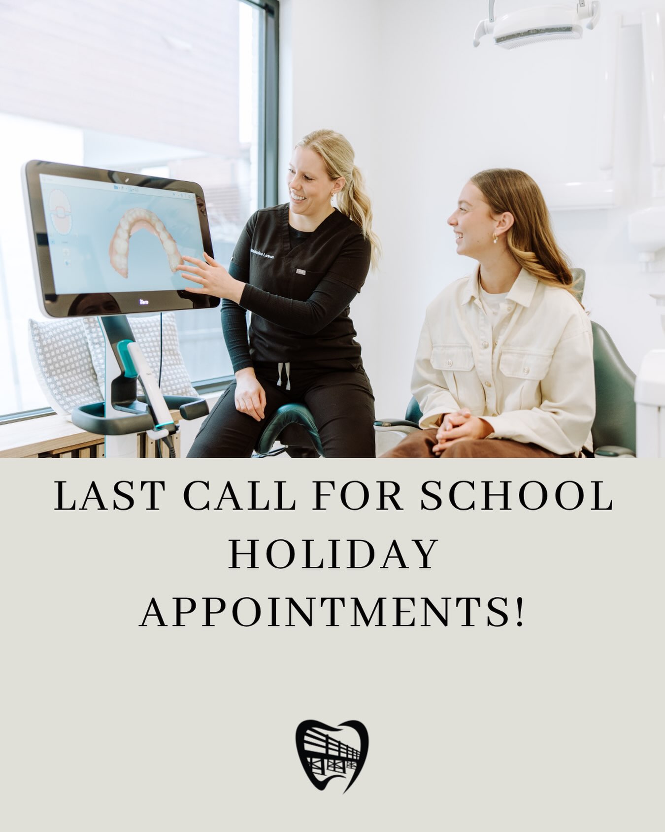 As we approach the end of the school holidays, appointment availability is becoming limited! 📅✨
Whether you’re due for a check-up and clean, consultation, or any other dental treatment, now is the perfect time to secure your appointment.
Don’t miss out — book your spot today and start the new term with a healthy smile! 🦷💙
#SchoolHolidays #DentalCare #CheckUpAndClean #HealthySmile #BookNow