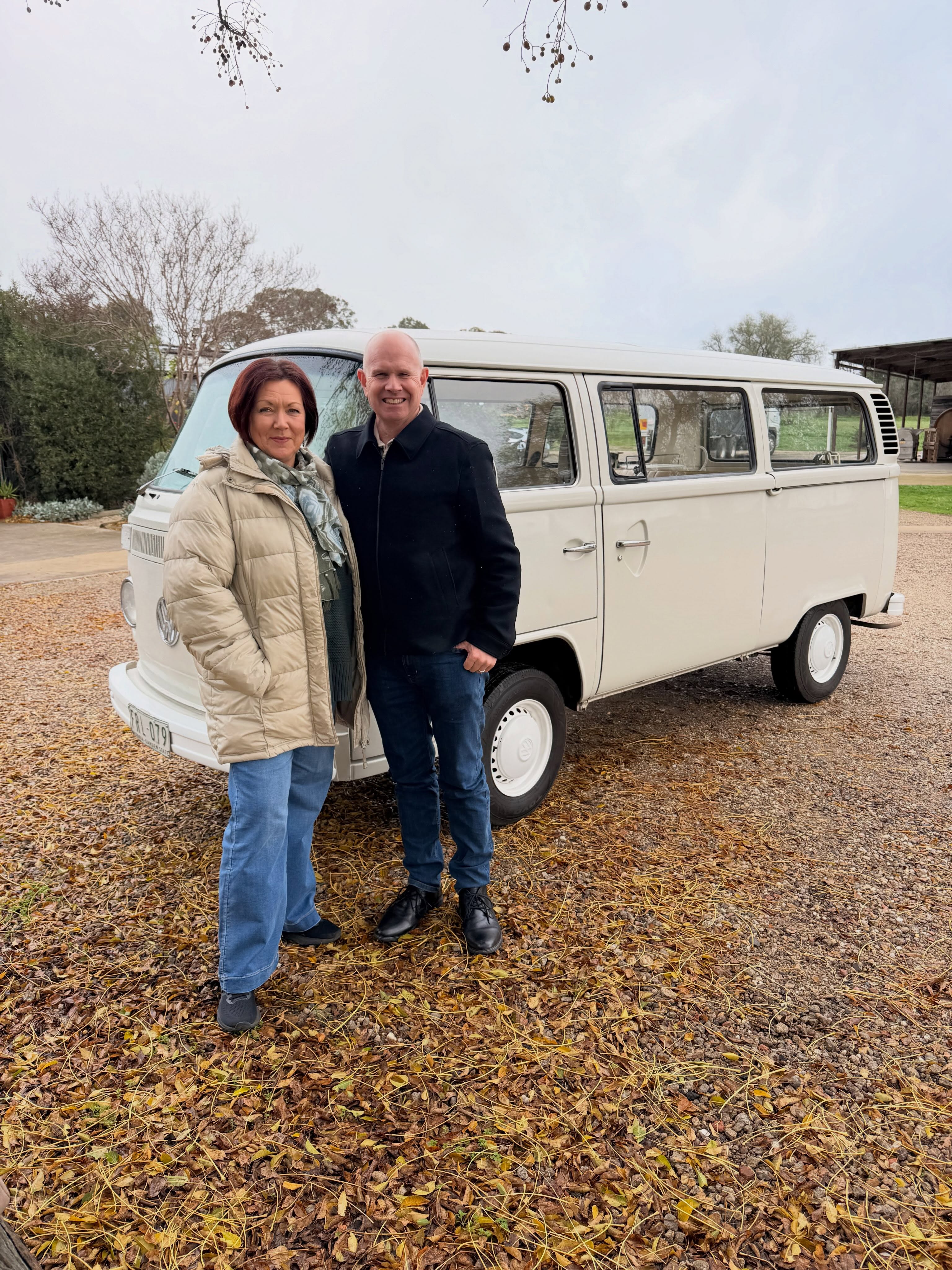 Winter doesn’t stop Denis and Annette from exploring Rutherglen and in the perfect ‘Getaway’ car ‘the little kombi’!
We visited a select few cellar doors tasting from lighter styles right through to the fortified wines!!
Why not, when you don’t have to drive on our unique wine tour experience.
Thank you guys, it was a pleasure to meet you both and provide our service to you.