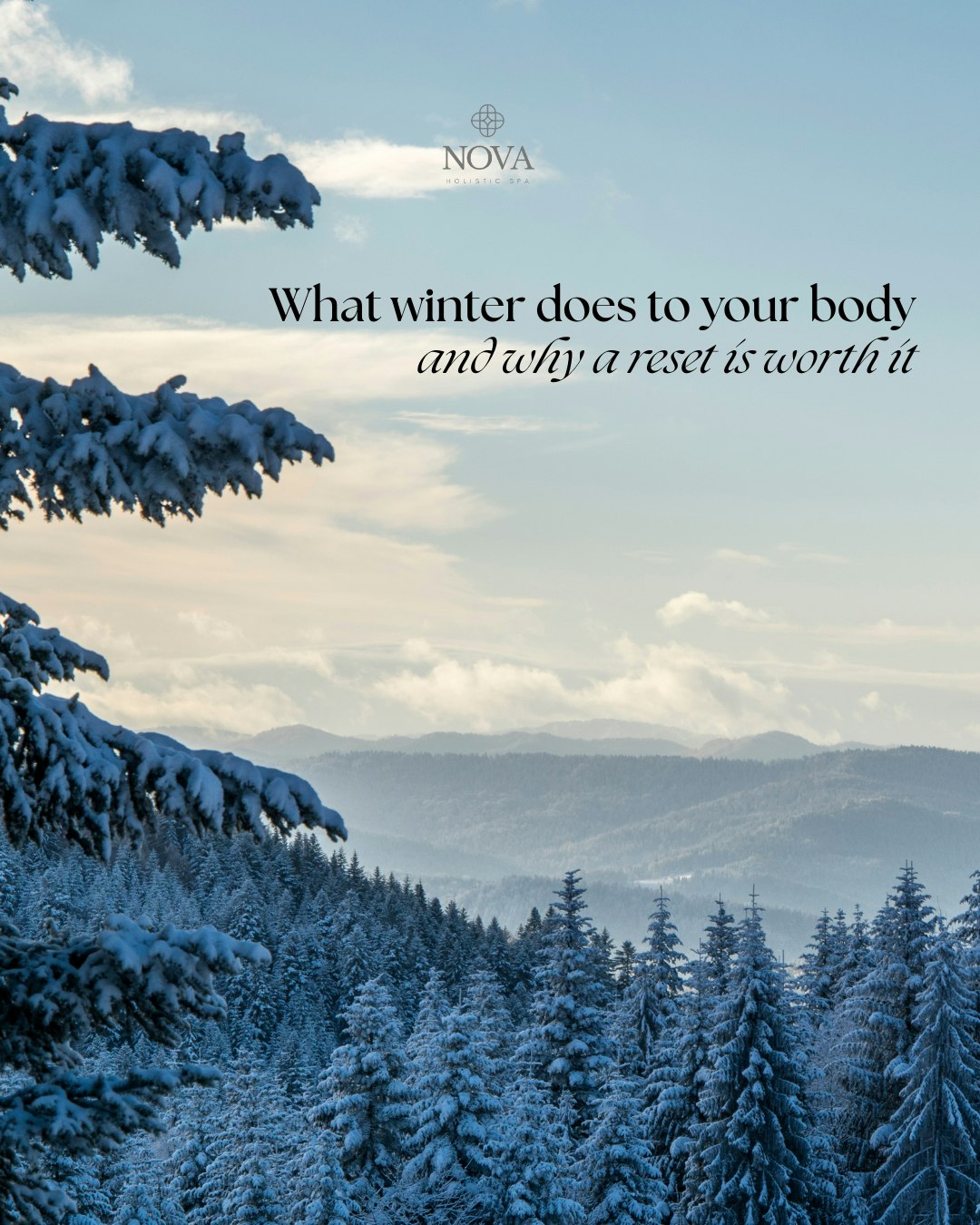 Ever feel heavier, foggier and a little flatter by midwinter? It is not in your head, and it is not weakness. It is your body responding to the season. ✨
Shorter, darker days slow the nervous system. Less sunlight means less vitamin D, and with it, lower mood and energy. The cold tightens circulation, lymphatic flow slows, immunity can dip, and skin turns drier and more reactive. It all quietly adds up.
This is exactly why a winter reset is worth it. Warmth and contrast therapy support circulation, encourage lymphatic movement and help calm the nervous system. Returned to consistently, these rituals help your body move with the season rather than against it.
Our therapeutic bathhouse, infrared sauna and seasonal rituals are designed to warm, restore and renew, from the inside out. This winter, work with your body, not against it.
Restore, reset and reconnect with us. Book via the link in our bio.
#NovaHolisticSpa #WinterWellness #ContrastTherapy #NervousSystemRegulation #TherapeuticBathhouse #HobartWellness #RestoreResetReconnect