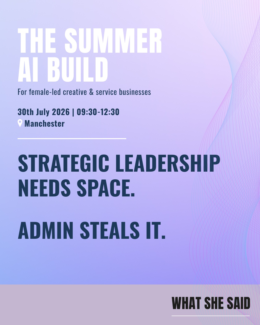 Imagine reclaiming hours every week from admin, endless updates, scheduling headaches and repetitive tasks, that’s what we're helping you do at The Summer AI Build event.
In just one morning, you'll build at least one AI agent tailored to your business, learn how to automate the tasks draining your time and create secure AI workflows you can trust, plus much more.
Bringing a team member? Buy one ticket and bring a colleague for half price. Sign up via the link in our bio or send us a message for more information.
We hope to see you there ✨