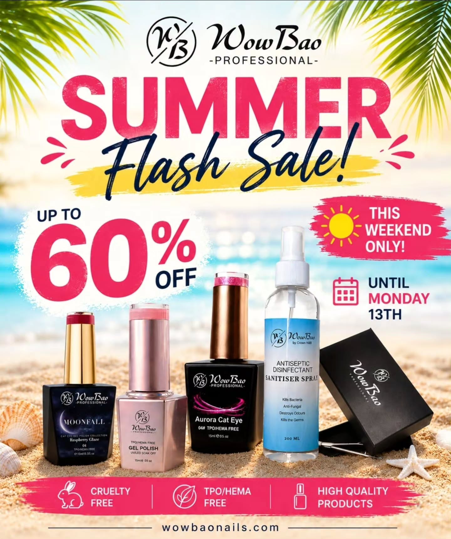 If you cant join us live this weekend on Tik Tok head over to the website for some scorching deals!!
@wowbaonails
www.wowbaonails.com
Use code NIKISACADEMY for extra savings on some items
#summersale #nailsale #sale #wowbaonails