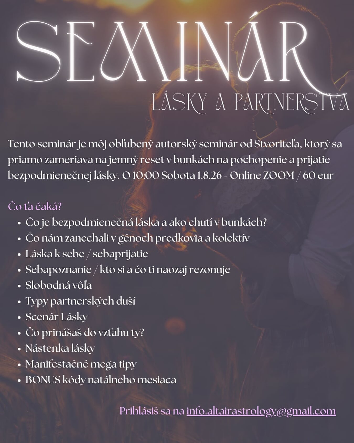 #seminarlasky #vztahy #soulmates #mesacneznamenie #bezpodmienecnalaska