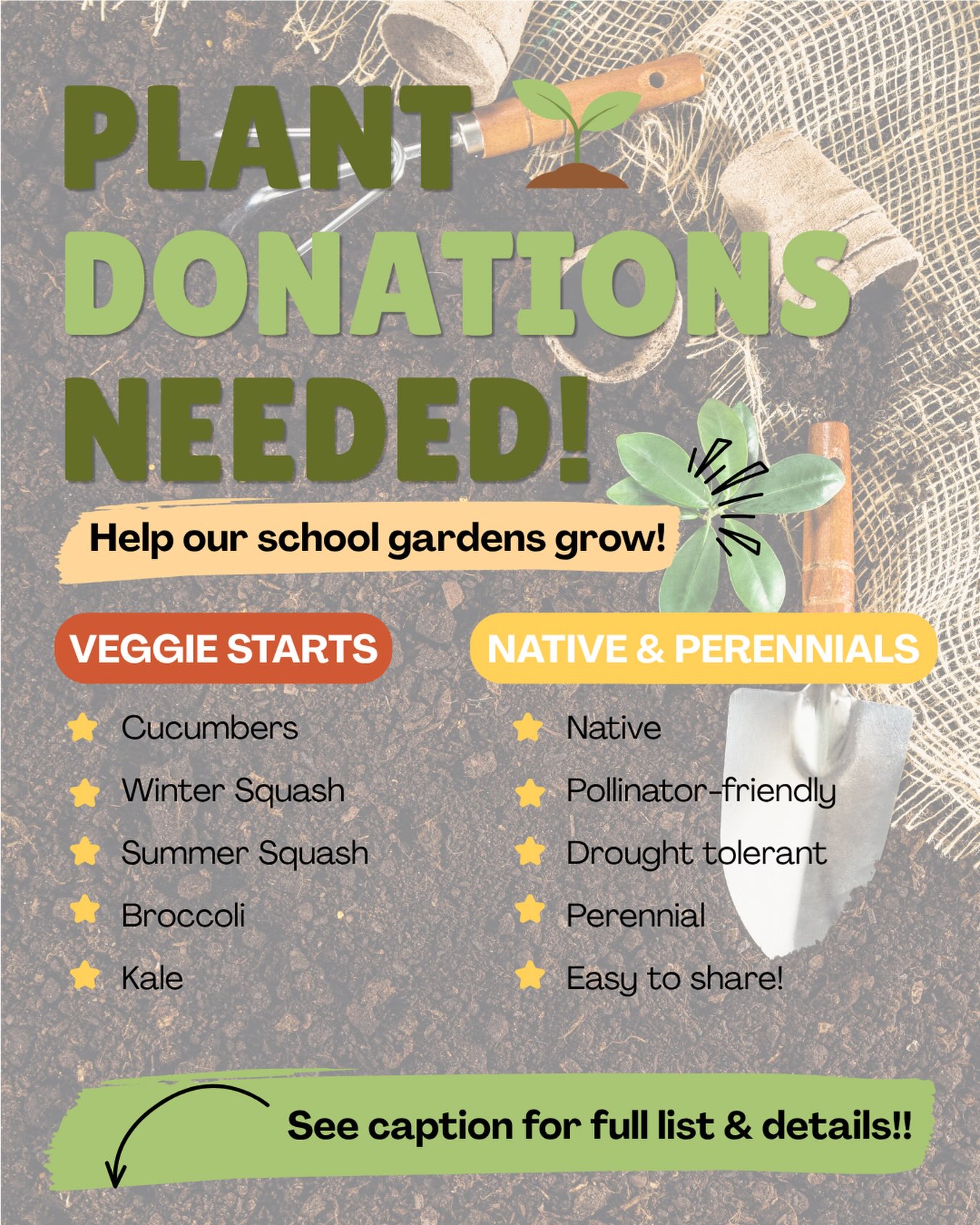 🌱 Calling All Gardeners! Plant Donations Needed! 🌱
Our school gardens could use a little community help!
Insect damage has left some gaps in our vegetable beds at Cortez Middle School and Mancos Elementary School, and we’re also working to fill out an established native/pollinator garden at Mesa Elementary.
If you have extra vegetable starts, we’re especially looking for:
🥒 Cucumbers
🎃 Winter squash
🌞 Summer squash
🥦 Broccoli
🥬 Kale
If you’re dividing perennials or have extra plants to share, we’d love:
🌸 Penstemon
🌿 Mormon tea
🌼 Apache plume
🌾 Native grasses
🌼 Rabbitbrush
🌵 Cholla (pads or starts)
🌻 Sunflowers
🌸 Iris
🌼 Daylilies
🌺 Fire lily
💜 Catmint
🌼 Blanketflower
🌼 Yarrow
🩷 Bee balm
🌸 Native milkweed
🌼 Prairie coneflower
We’d also be grateful for other Colorado-native, pollinator-friendly, drought-tolerant, or easy-to-divide perennials you think would thrive in Southwest Colorado.
Every donation helps our students learn through hands-on gardening while creating beautiful spaces that support pollinators, wildlife, and fresh food production.
If you have plants to share, please leave a comment or send us a message. Thank you for helping our school gardens grow! 💚🌱