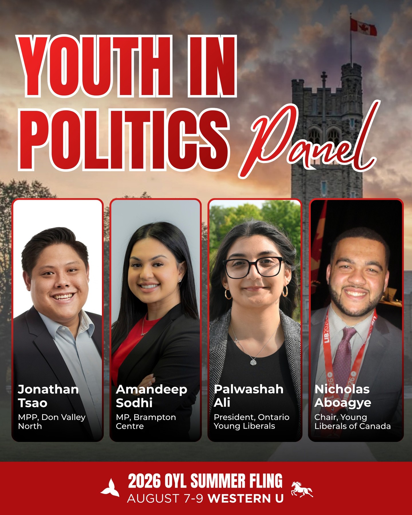 Join us at Summer Fling for our Youth in Politics panel, featuring elected officials and young leaders from across the Liberal movement.
Hear their experiences, lessons learned, and advice for the next generation.
Early bird ends July 25. Link in bio to register.
//
Assistez à notre panel « La jeunesse en politique » à notre conférence, mettant en vedette des élus et de jeunes leaders issus de l’ensemble du mouvement libéral.
Venez découvrir leurs parcours, les leçons qu’ils ont tirées de leurs expériences et leurs conseils pour la prochaine génération.
Le tarif préférentiel prend fin le 25 juillet. Lien dans la bio pour vous inscrire.