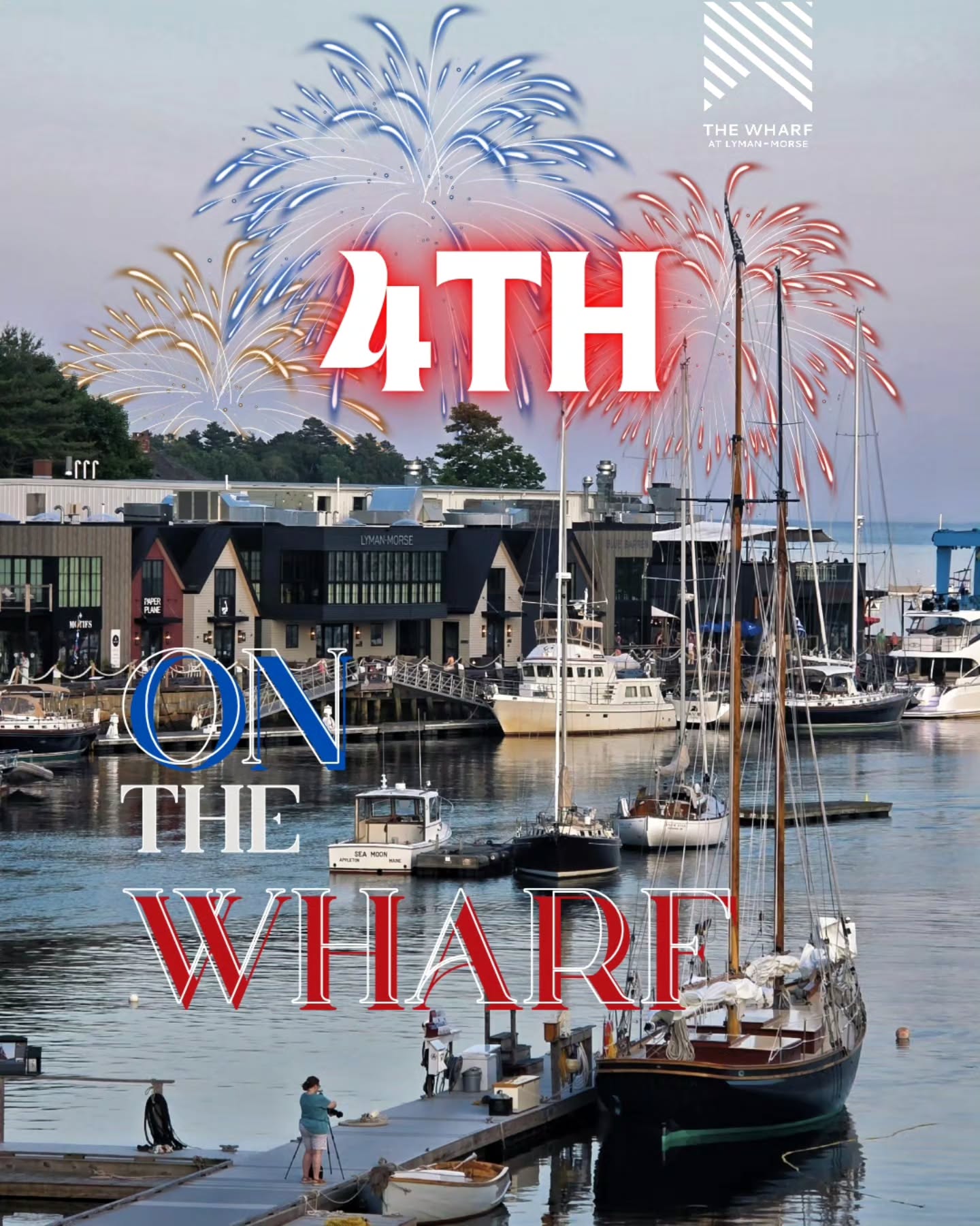 Celebrate the Fourth of July all day on The Wharf!
Fireworks light up Camden Harbor at 9p.
See you on The Wharf!