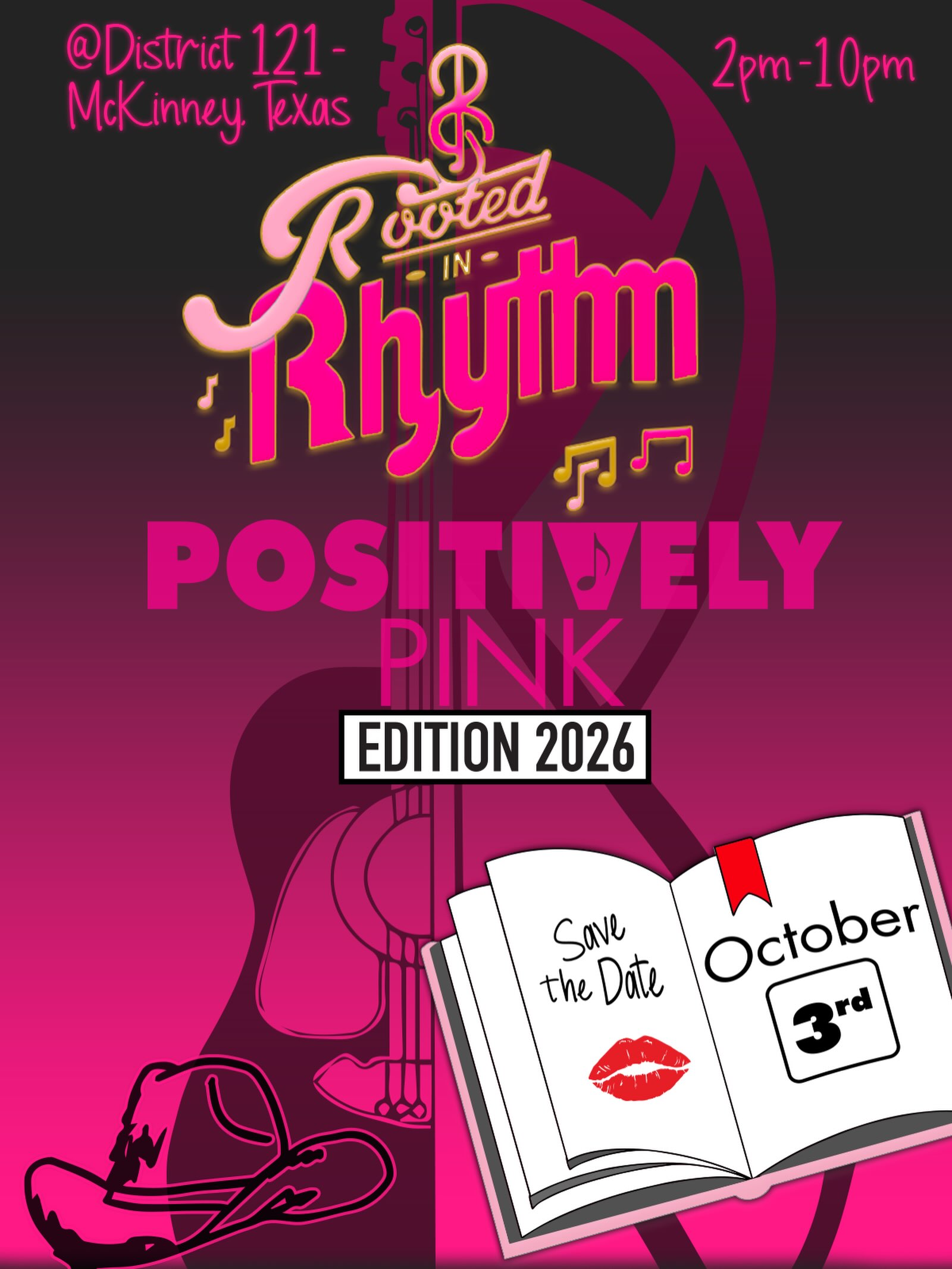 On Wednesday‘s we wear pink but we will also be wearing it on October 3rd @district121_ for a great cause! Rooted In Rhythm is back and better.
We promise you don’t want to miss it. Grab your early bird tickets today so you can come put your boots on the ground with us. Stay tuned for the lineup reveal 😉
#rootedinrhythm #mmcf #country