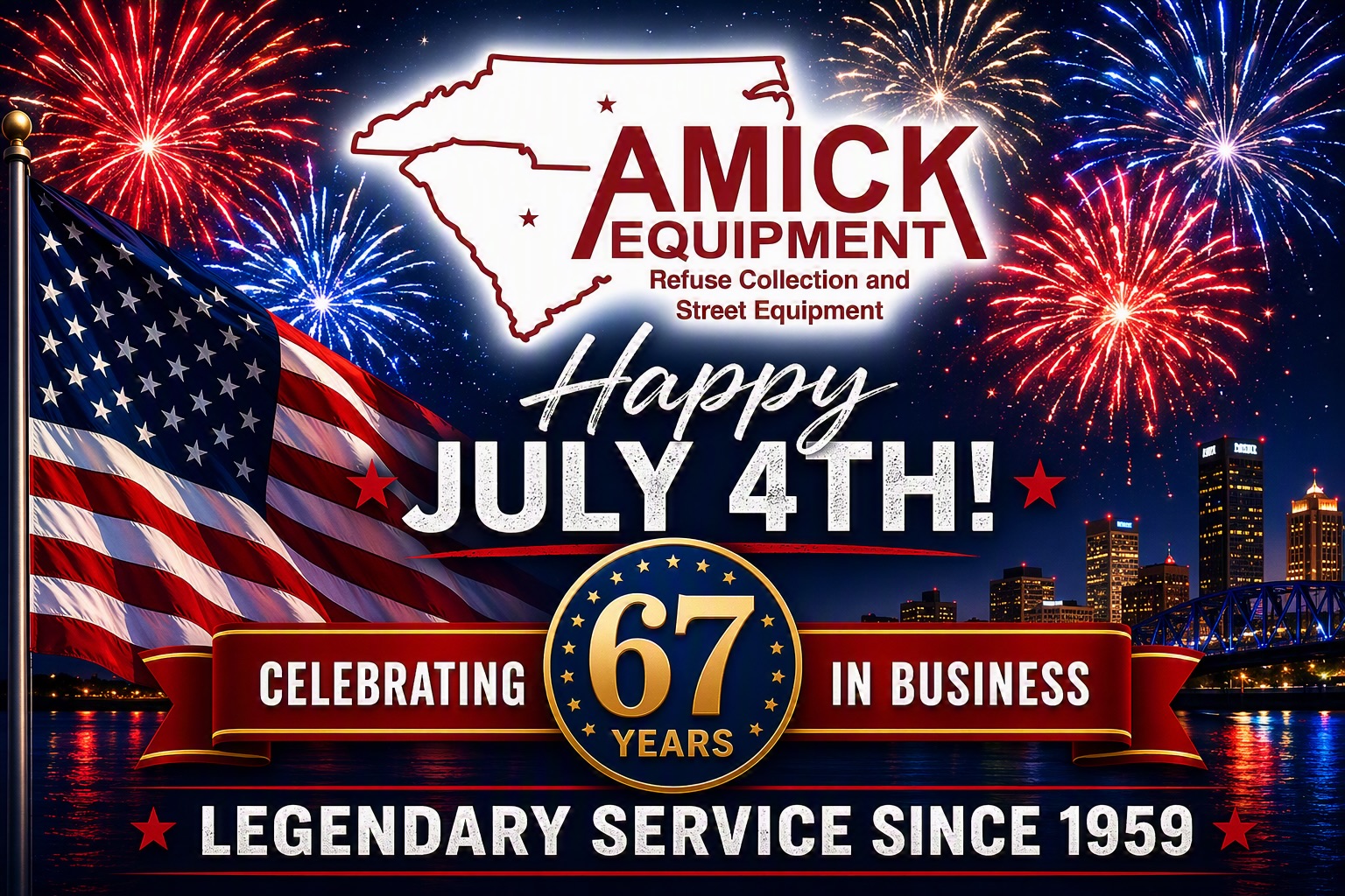 Happy 250 years to the best place to call home! We may be bias, but we think the Carolinas are the greatest part of these United States! Thanks to the ones that sacrificed to make this happen and those that keep us free! As one of the oldest refuse equipment in America, we are proud to represent the best in American Made equipment, to the best customers, supported by the best employees! There is no doubtโฆ. we love this country and the Carolinas! #wearethecarolinas