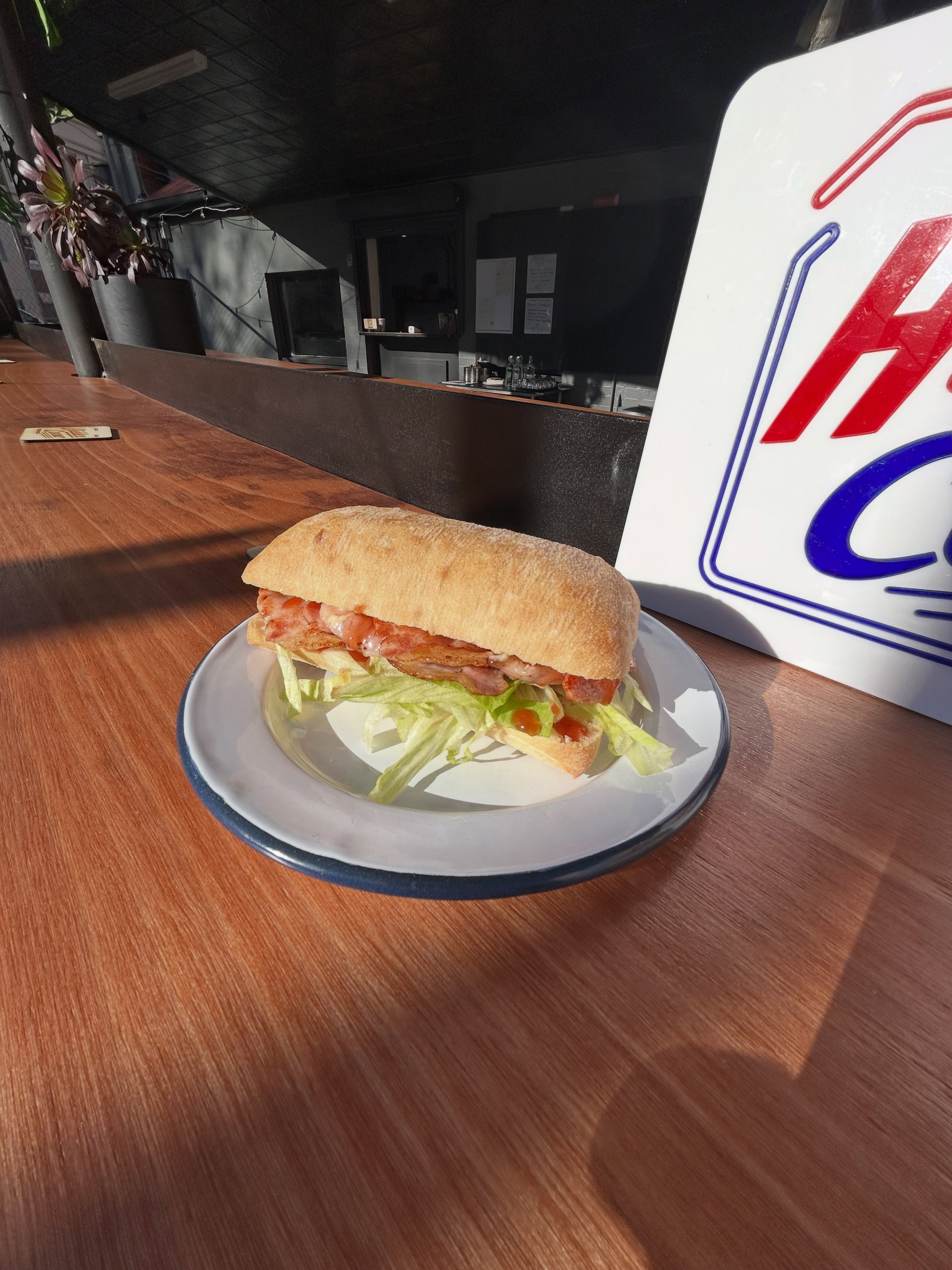 This weeks lunch special is a classic! We are doing everyone’s favourite Bacon, Lettuce, Tomato topped with our house sauce, served on ciabatta for just $10!!
This special will run all week over lunch between 11:30-3:00 so make sure to come and get it before it’s gone!
#blt #hobarteats #hiddengems #sandwhich #food