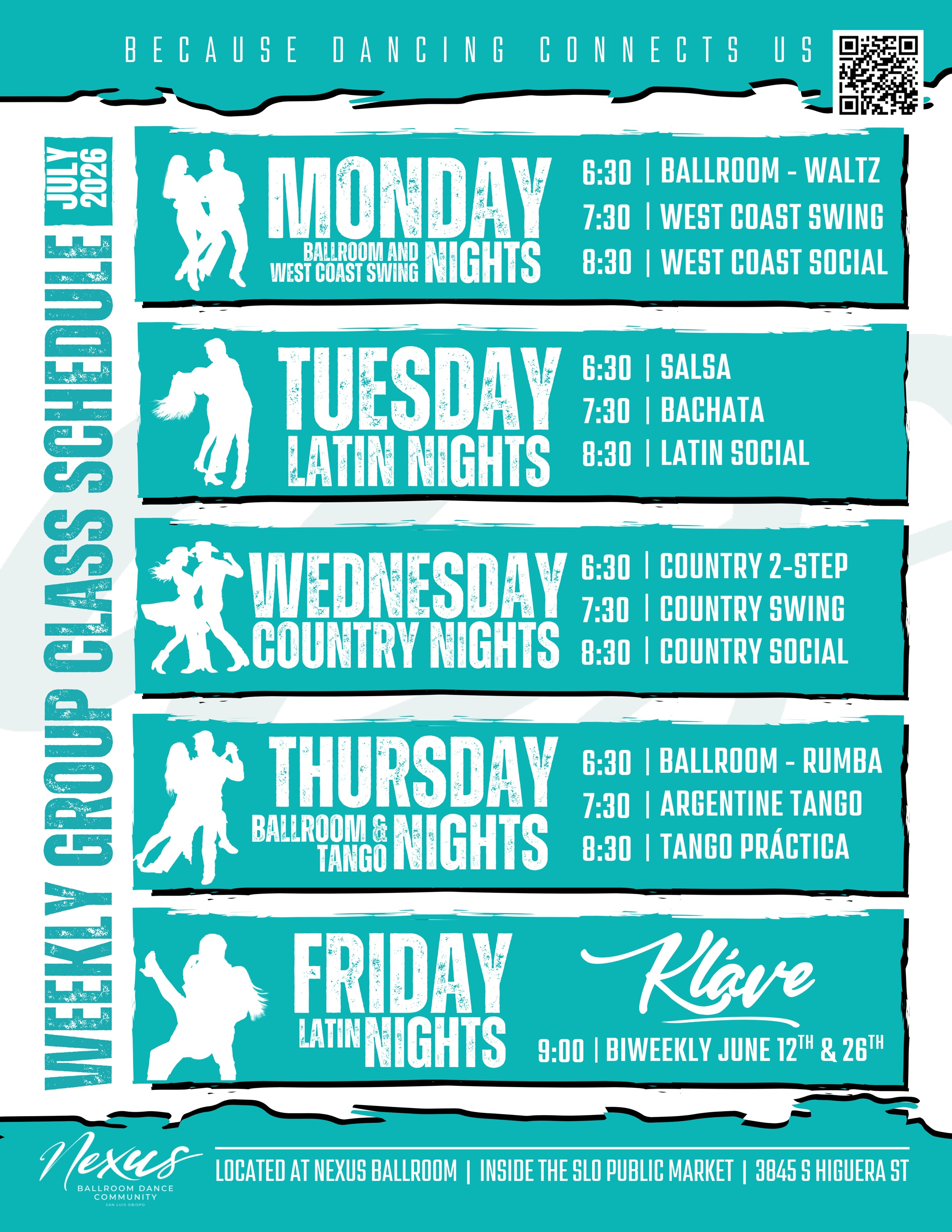 LOTS IF FREE EVENTS!
This months we have a lot of free events including:
Concerts in the plaza, ballroom social at Madonna in, Dancing in the streets at farmers market, and more to come!
Don’t miss out and make sure to RSVP online!