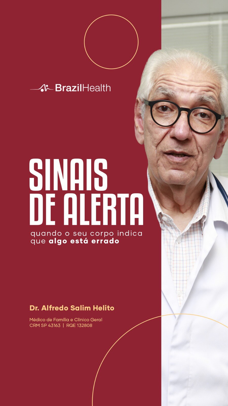 Além de realizar os check-ups de rotina, é fundamental saber ouvir o que o seu próprio organismo está dizendo. Mas você sabe identificar os sinais de que a sua saúde precisa de atenção?
Neste vídeo, o Dr. Alfredo Salim explica que o nosso corpo costuma dar avisos claros antes que um problema se agrave. Mudanças repentinas no peso, oscilações na energia diária, alterações na digestão ou até mesmo no sono nunca devem ser tratadas como “normais” ou ignoradas.
O que muitas vezes parece um simples incômodo passageiro pode ser a chave para descobrir um quadro que exige tratamento.
Assista ao vídeo para conhecer os principais sintomas que indicam a necessidade de procurar um médico e entenda por que o diagnóstico precoce faz toda a diferença para a sua saúde.
Dr. Alfredo Salim Helito
Clínica Médica e Medicina de Família
CRM SP 43163 | RQE 132808
#ClinicaMedica #Saude #SinaisDeAlerta #CheckUp #Prevencao DiagnosticoPrecoce BemEstar QualidadeDeVida