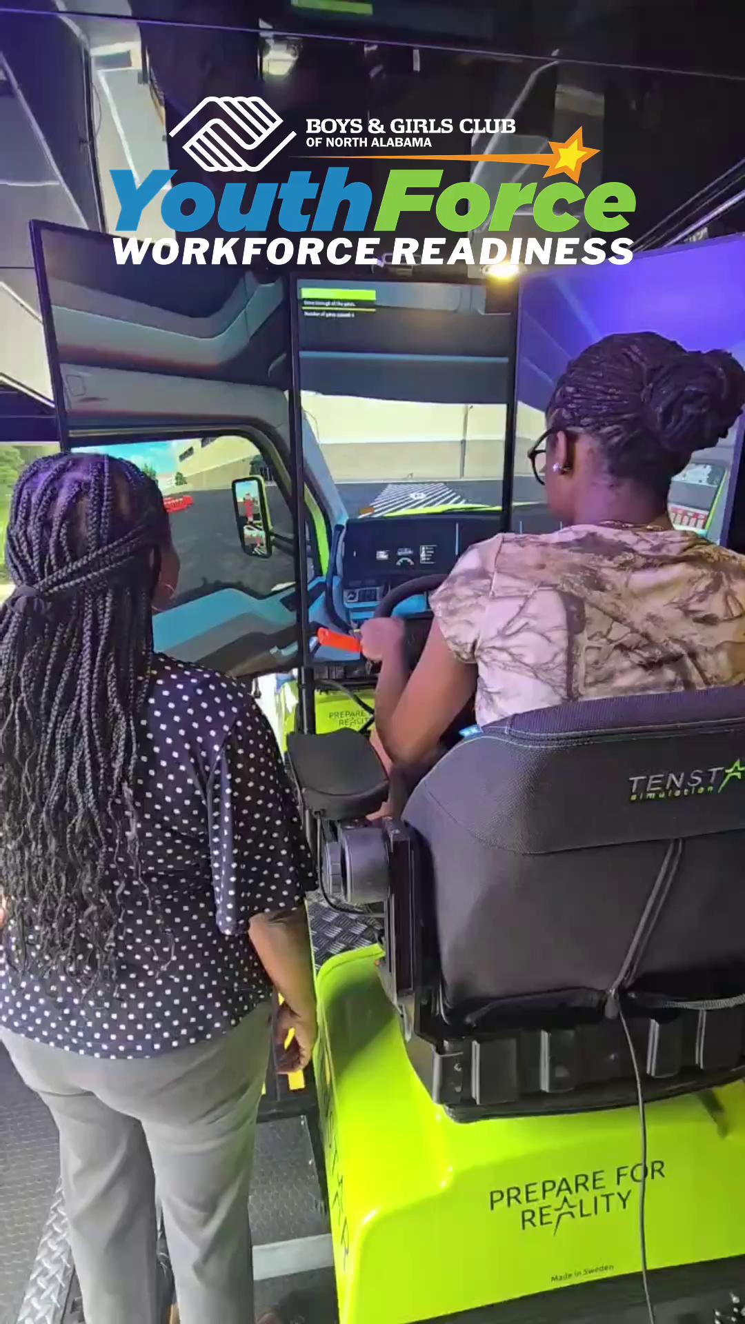 Our Clubs partnered with the Alabama Community College System to give students a real taste of skilled trades careers, and they got behind the wheel to do it.
Students climbed into advanced AI-powered simulators to try out commercial truck driving (CDL), construction, and heavy equipment operation. They gripped real steering wheels and gear sticks, learning what these careers actually feel like in a safe, hands-on environment.
The goal? Show kids that rewarding, in-demand careers are within reach, and that Alabama's community colleges offer a clear path to get there.
This is what career readiness looks like: curious kids, real equipment, and a future full of options.
#Workforce #BGCNAL #Skills #FutureReady