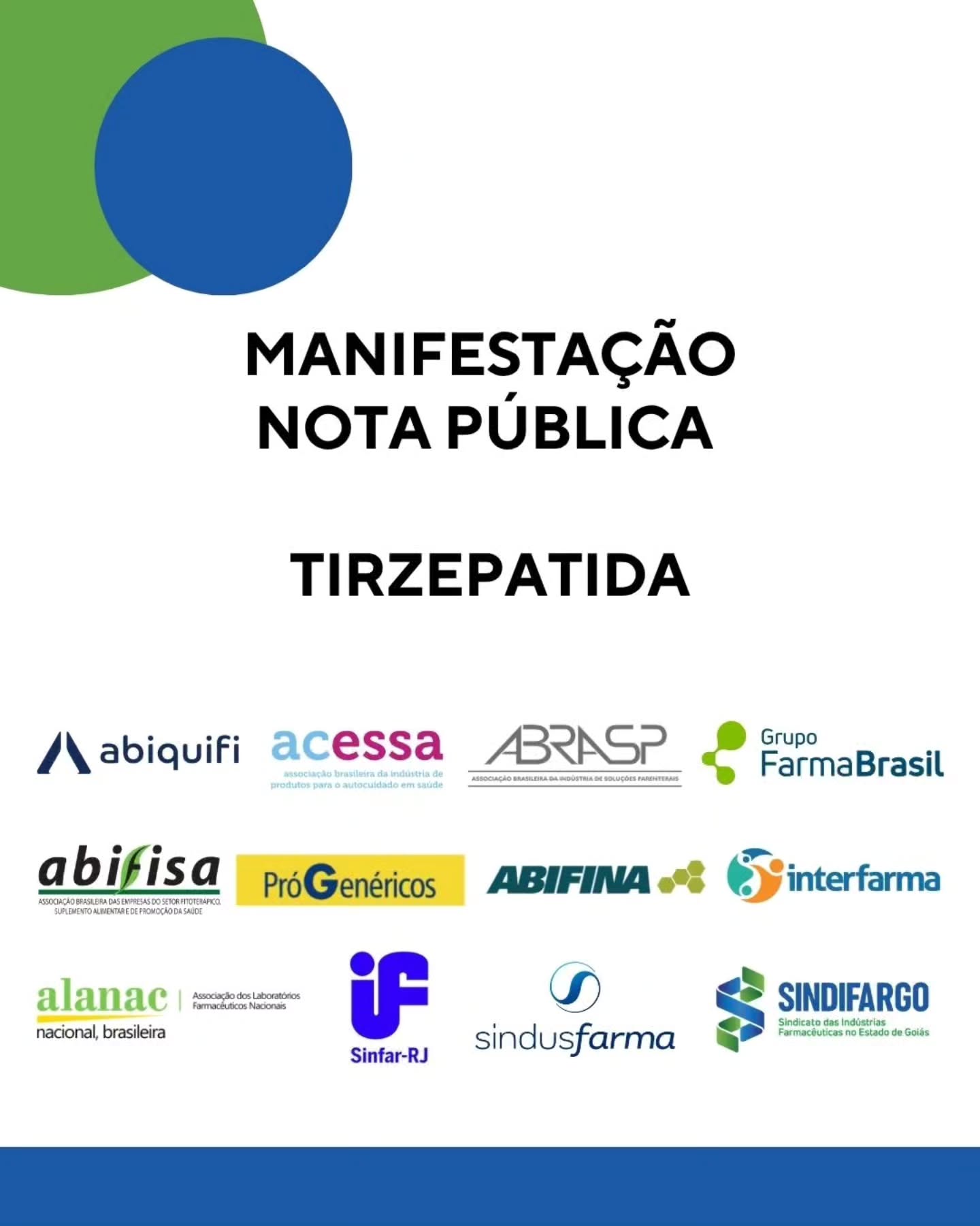 🚨 Segurança sanitária não se presume. Ela se comprova.
O Sindifargo é uma das entidades signatárias da nota pública que alerta para os riscos da comercialização de produtos à base de tirzepatida sem registro na Anvisa.
A simples identificação do princípio ativo não garante que um medicamento seja seguro, eficaz ou regularizado. A proteção da saúde depende de rigorosos processos de avaliação, controle de qualidade e fiscalização sanitária.
Nosso compromisso é com a informação responsável, a segurança dos pacientes e o fortalecimento da regulação sanitária brasileira.
📄 Leia a nota pública completa em nosso site. Acesse pelo link na bio.
💊🇧🇷
#Sindifargo #SegurançaSanitária #Anvisa #Tirzepatida #SaúdePública