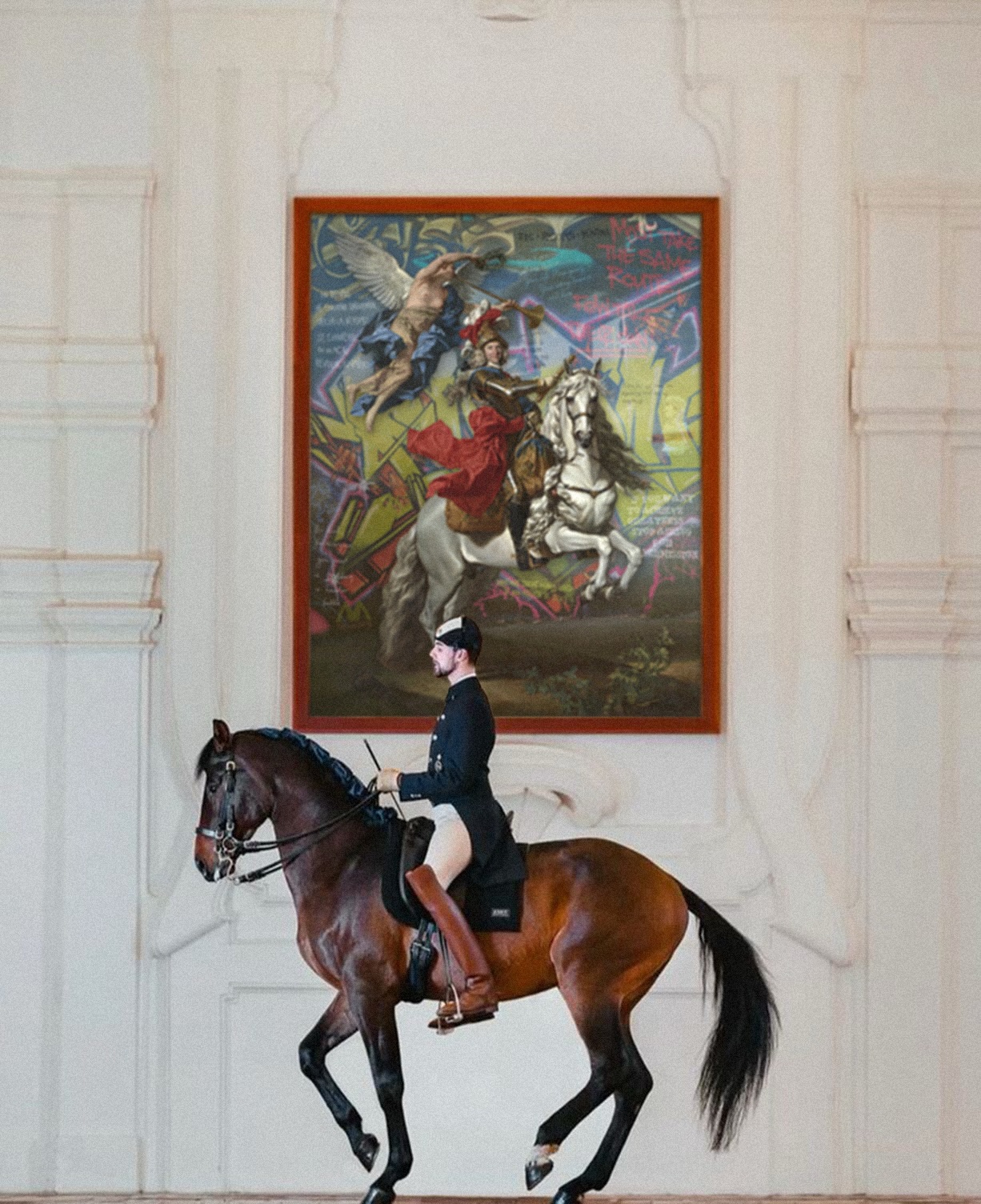 SIC PARVIS MAGNA
The Battaglini Experience™ begins the moment you enter.
Some artworks decorate a space. Others redefine it.
Within the Battaglini Universe, every painting is conceived as a monumental portal: a threshold between history and possibility. Classical heroes no longer belong to the past; they ride directly into the present, carrying timeless values through the visual language of our generation.
“Sic Parvis Magna” - Greatness from Small Beginnings - is not simply a title. It is a philosophy. A reminder that every extraordinary destiny begins with a single act of courage, a single decision to believe beyond accepted limits.
As the rider crosses this architectural space, the journey has already begun. The viewer is no longer outside the artwork, they have entered it. Ancient mythology collides with urban symbolism, Renaissance mastery meets contemporary culture, and the room itself becomes part of the narrative.
This is the Battaglini Experience™: where art is no longer an object to admire, but an environment to inhabit. A place where every collector becomes the guardian of a living mythology, and every visitor leaves carrying a different way of seeing the world.
Because true luxury is not owning a masterpiece.
It is living inside one.
Welcome to the Battaglini Universe.
#BattagliniUniverse #BattagliniExperience #MarcoBattaglini