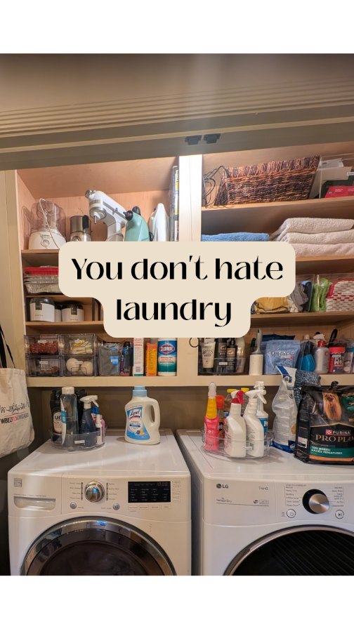 Maybe, just maybe, you don't actually hate laundry.
Maybe you're just overstimulated every time you look in your laundry room so you dread it.
We can change that. At least the overstimulation part 😉
Let's can turn that dread and hate into a respectful dislike of doing laundry 🧺