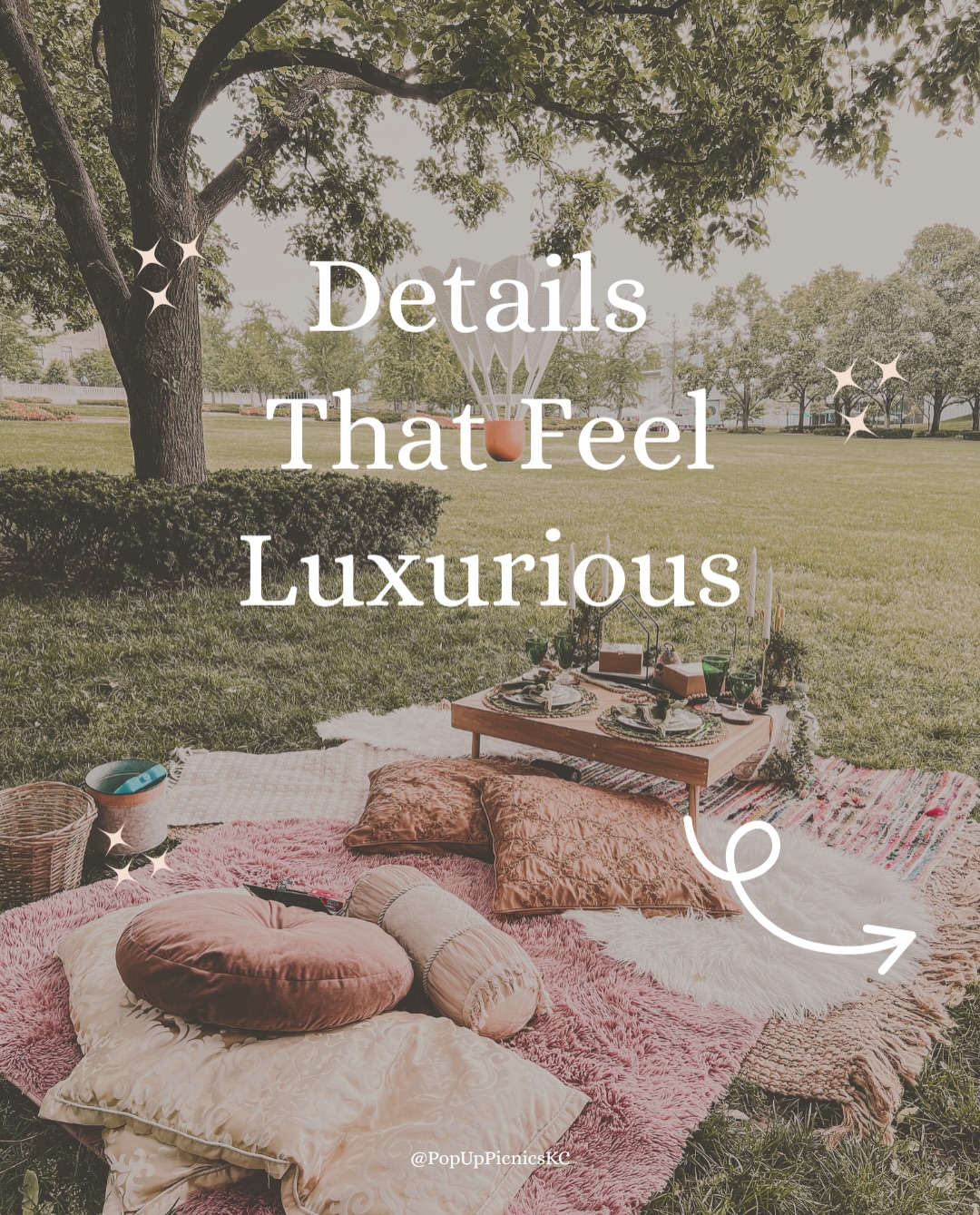 Most people see the finished picnic first.
But we notice the tiny details.
The way the napkins are folded.
How the florals frame the table.
The mix of textures.
Where each candle sits.
The little personal touches chosen for the person being celebrated.
None of it is placed “just because.”
It all comes together to make the experience feel thoughtful, personal, and completely different from an ordinary afternoon at the park.
Swipe through for a closer look at some of our favorite details. ✨
Which one are you noticing first?
The florals,
the place settings,
the candles,
or the cozy pillows?
#PopUpPicnicsKC #KansasCityPicnic #LuxuryPicnicKCMO #KansasCityDateIdeas #ThingsToDoInKCMO