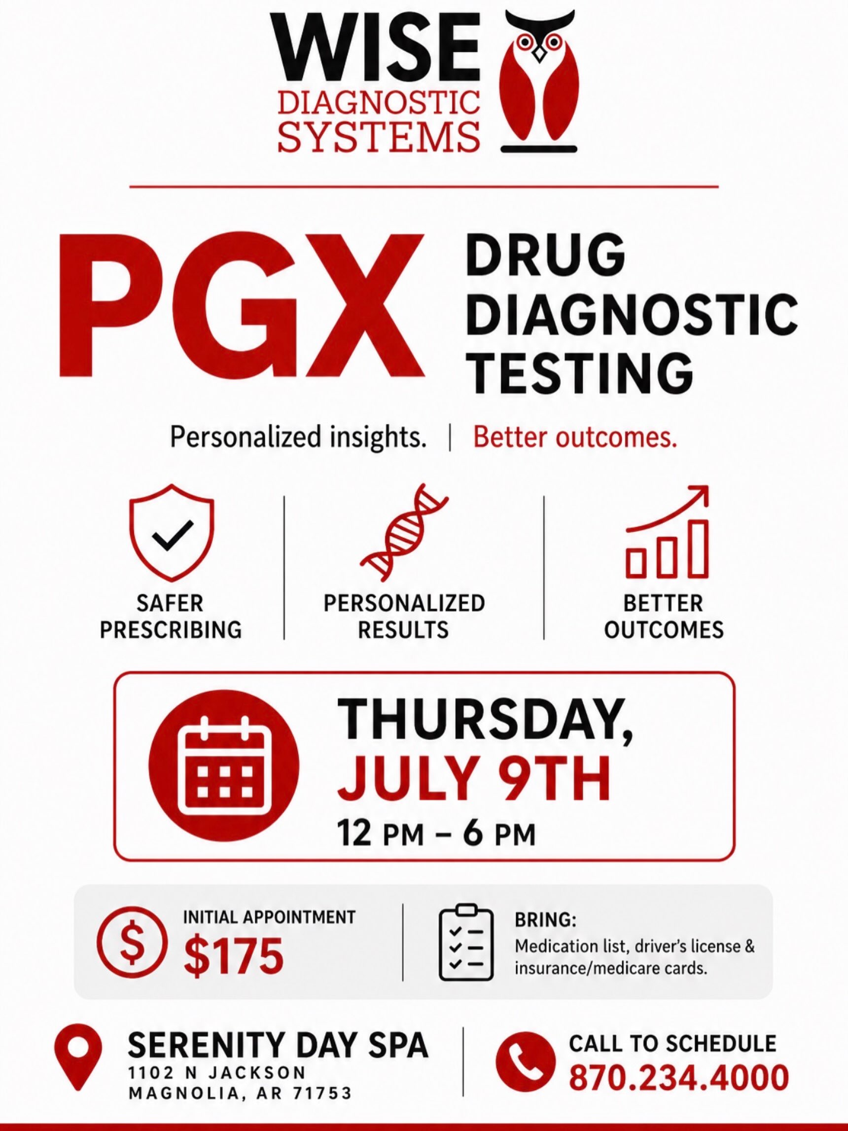 🧬One question we have received is what is the difference is the WISE Diagnostics PGX and other genetic testing. 🧬
1️⃣ WISE offers Broader Medication Coverage designed to evaluate medications across multiple medical specialties. This makes it valuable for primary care providers and specialists managing patients with multiple conditions and medications.
2️⃣ More Comprehensive Genetic Information-
WISE Diagnostics PGx includes additional clinically actionable genes, along with key drug-metabolizing enzymes. This can help identify both medication metabolism differences and the risk of certain severe medication reactions.
3️⃣WISE Diagnostics PGx can help guide prescribing decisions for patients with multiple chronic conditions or care involving several specialties, supporting a more comprehensive approach to personalized medicine.
❓Want to be an advocate for your health and not wonder anymore if all these vitamins and prescriptions you take are even helping?
➡️Get the real answers you are looking for today by booking with Whitney Linsdey, NP THIS Thursday 7/9! ⬅️
Because wellness is knowing, not guessing.🤍🌿
@whit_lin25