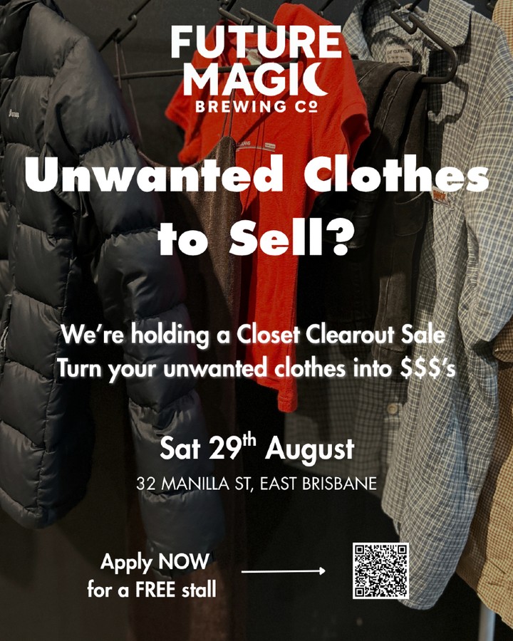 Your wardrobe called... it's ready for a clear out.
Turn your pre-loved pieces into cash and give great clothes another life. Apply for a stall at our Closet Clear Out on Saturday 29th August.
Applications are now open — link in bio.