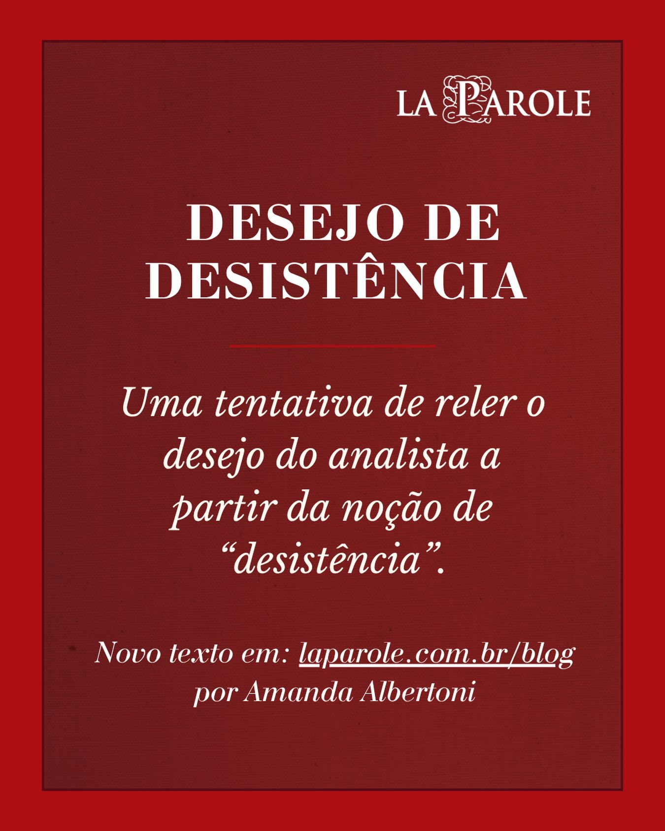 Texto novo no blog!
Link na bio