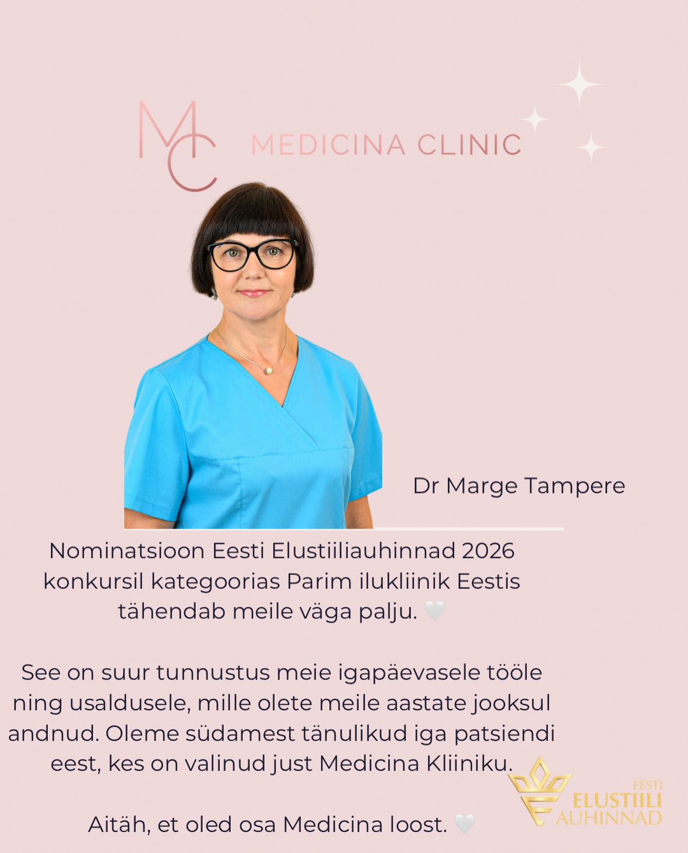 See nominatsioon tähendab meile väga palju. 🤍
See on suur tunnustus meie igapäevasele tööle ning usaldusele, mille olete meile aastate jooksul andnud. Oleme südamest tänulikud iga patsiendi eest, kes on valinud just Medicina Kliiniku.
Aitäh, et oled osa Medicina loost. 🤍
#medicinakliinik #parimilukliinik #tartu #esteetilinemeditsiin #elustiiliauhinnad