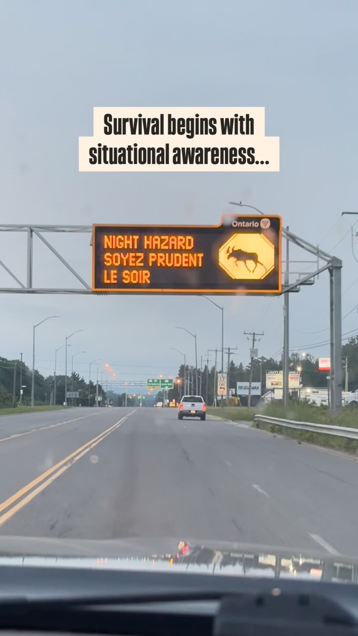 All it takes is one time🌲⚠️
True survival and wilderness safety begin with one thing: situational awareness. When you see wildlife warning signs on the highway, it’s because the danger is real.
We constantly see drivers speeding through active wildlife corridors in the pitch black, but as this encounter shows, by the time a moose steps out of the brush and onto the road, your reaction time is already gone. This is your reminder to slow down, stay aware of your surroundings, and never take those warning signs lightly!🙏
Awareness isn’t a switch you turn on in the woods, it’s a constant mindset. Train it!
🔗 Check the link in our bio for upcoming wilderness safety and survival courses!
#survival #outdoorsafety #preparedness #slowdown #stayalertstaysafe