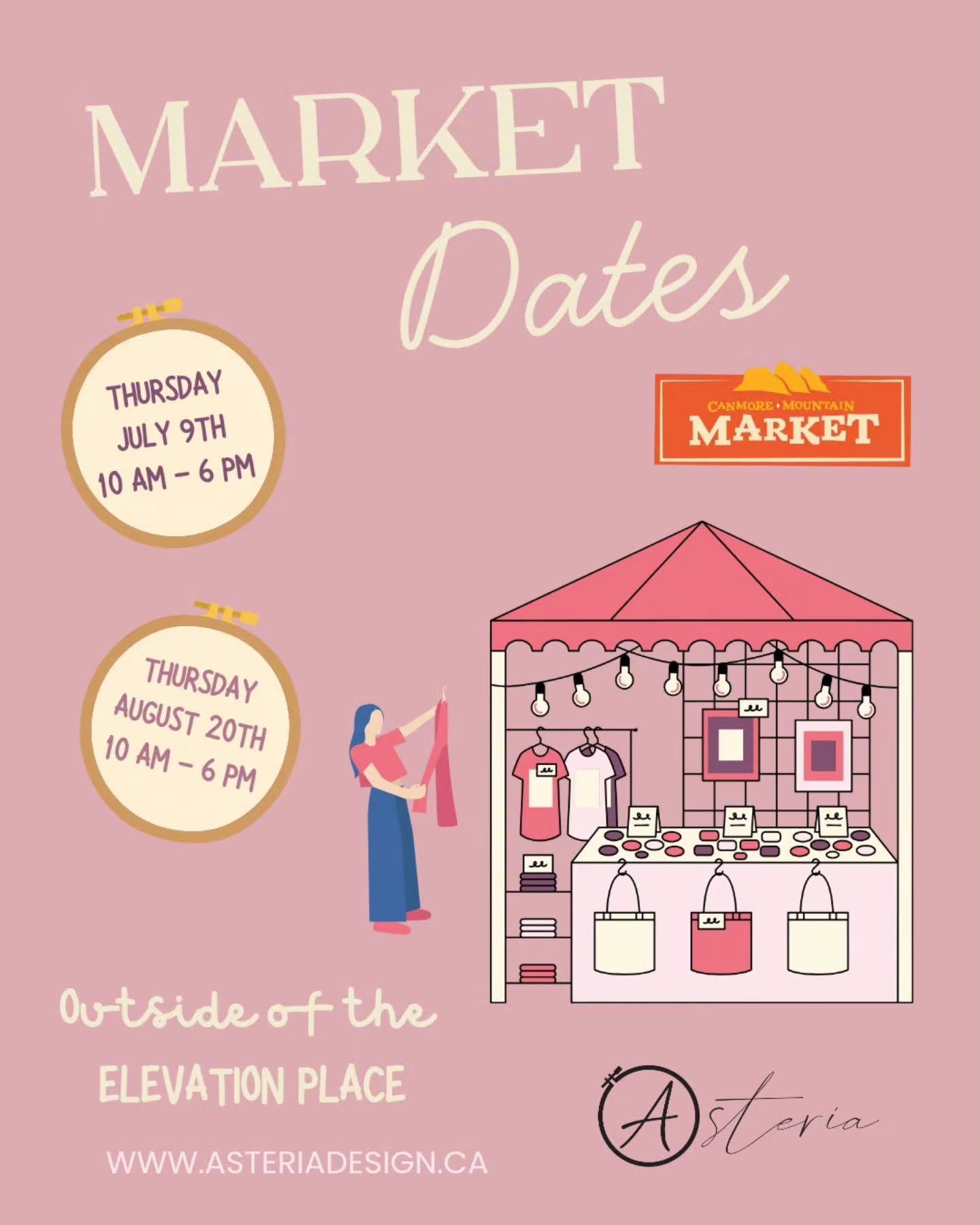 Hi everyone!
This year I will be in the Canmore Market outside th Elevation Place, this upcoming Thursday July 9th, and August 20th.
I'm looking forward to see everybody!
Come say hi!
♡
Kote
