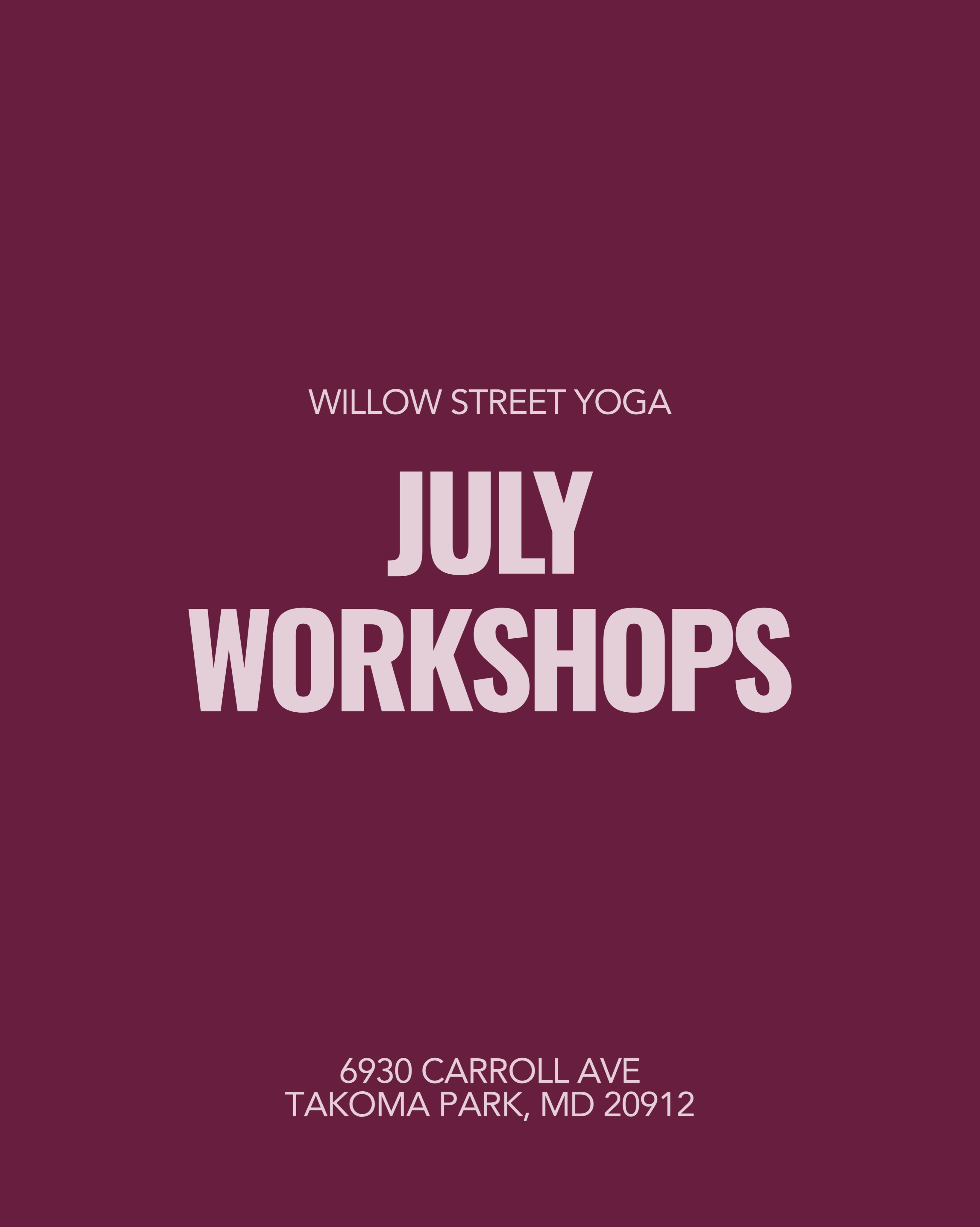 Come join us for some summer fun!
This month we’re bringing you a lineup for total wellbeing: somatic movement, photography, Tai Chi, and yoga.