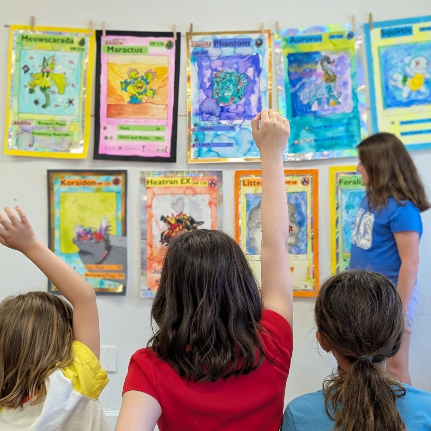 A week of Playful Pokemon Art Camp ⚡
Giant Pokemon cards? Yes please!
We had such an amazing week doing research & making art inspired by Pokemon's endless creatures, backgrounds and shiny finishes. This is the third year we've offered this camp and it keeps getting better and better!
#pokemonart #pokemonartwork #pokemoncommunity #kidsartstudio #pokemoncard