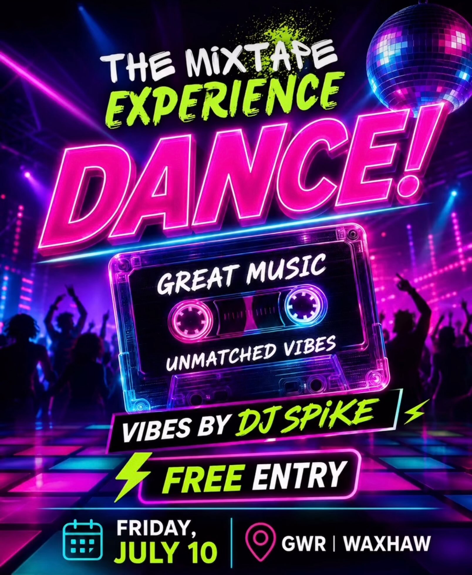TOMORROW NIGHT! Don’t miss an awesome night of lights, dancing, music, and drinks!