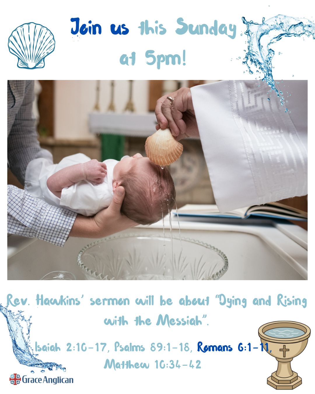 We love sleeping in here at Grace, so join us at 5pm this Sunday! 😴💧#anglican #baptism