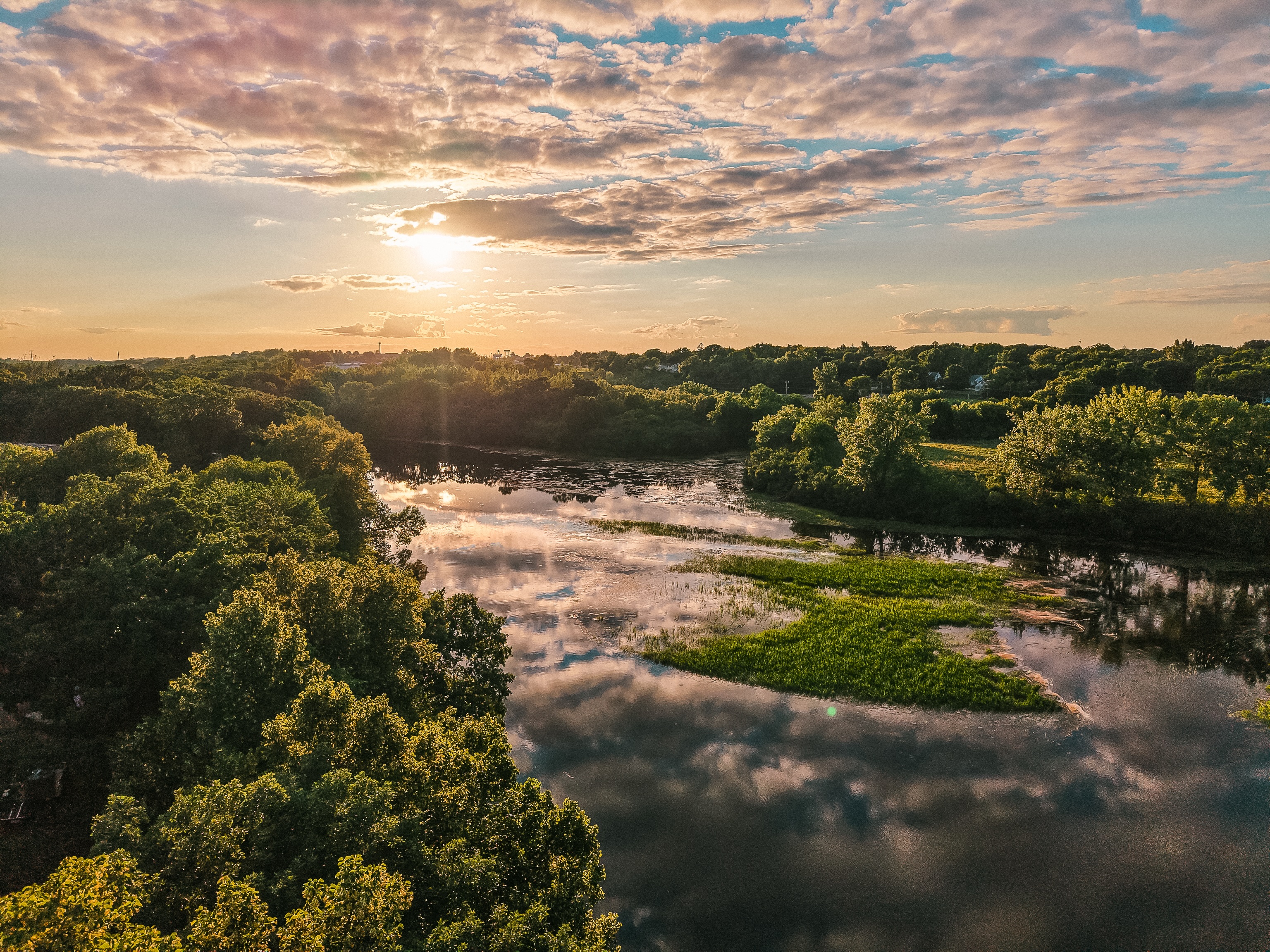 Sunset over the Otter Tail River. Testing a new drone. Trying a few different color grades. What’s your favorite?
