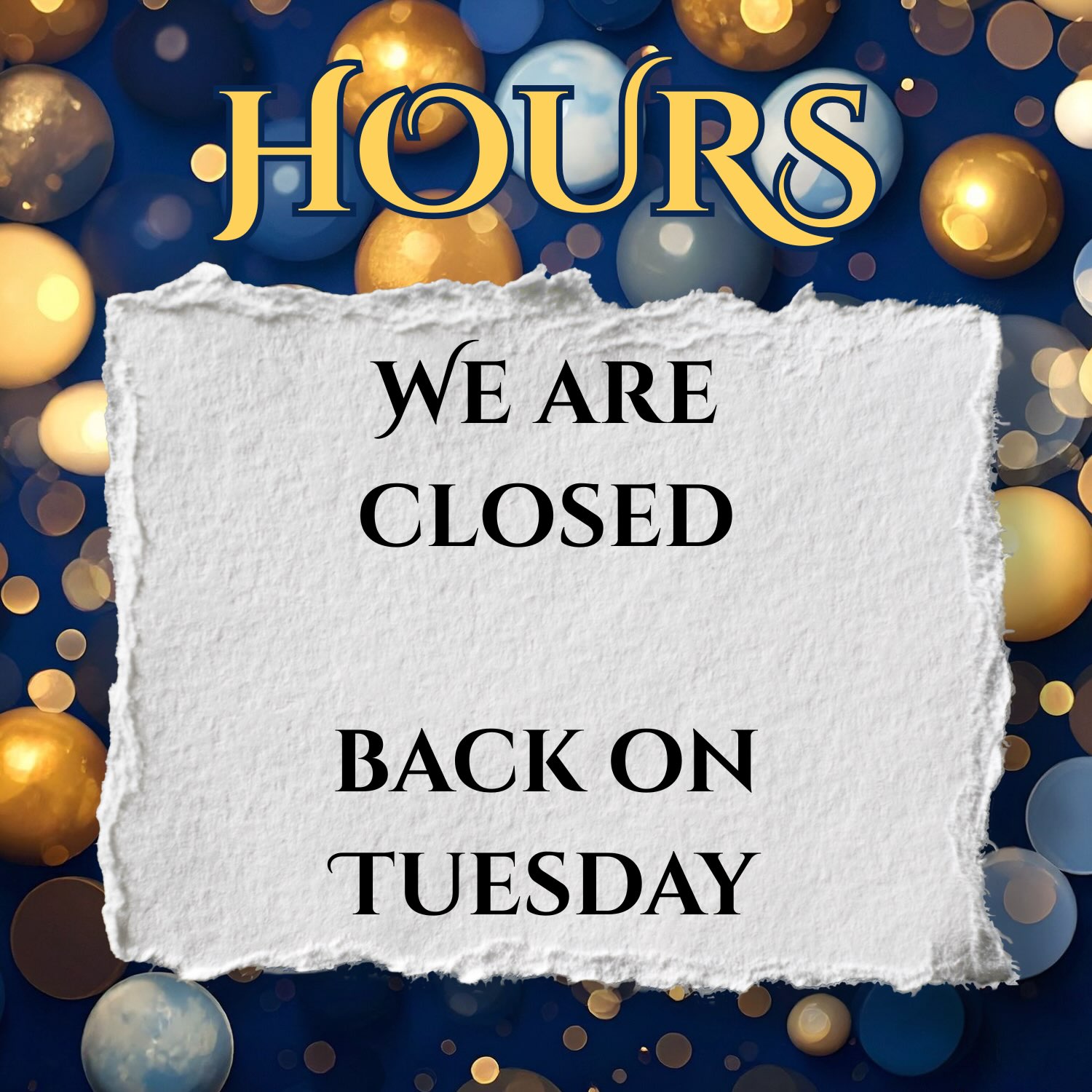 We are spending time with out-of-town family today and will be back on Tuesday. Thank you to everyone who came out Friday night and all day yesterday! We saw some great crowds! See you next week.