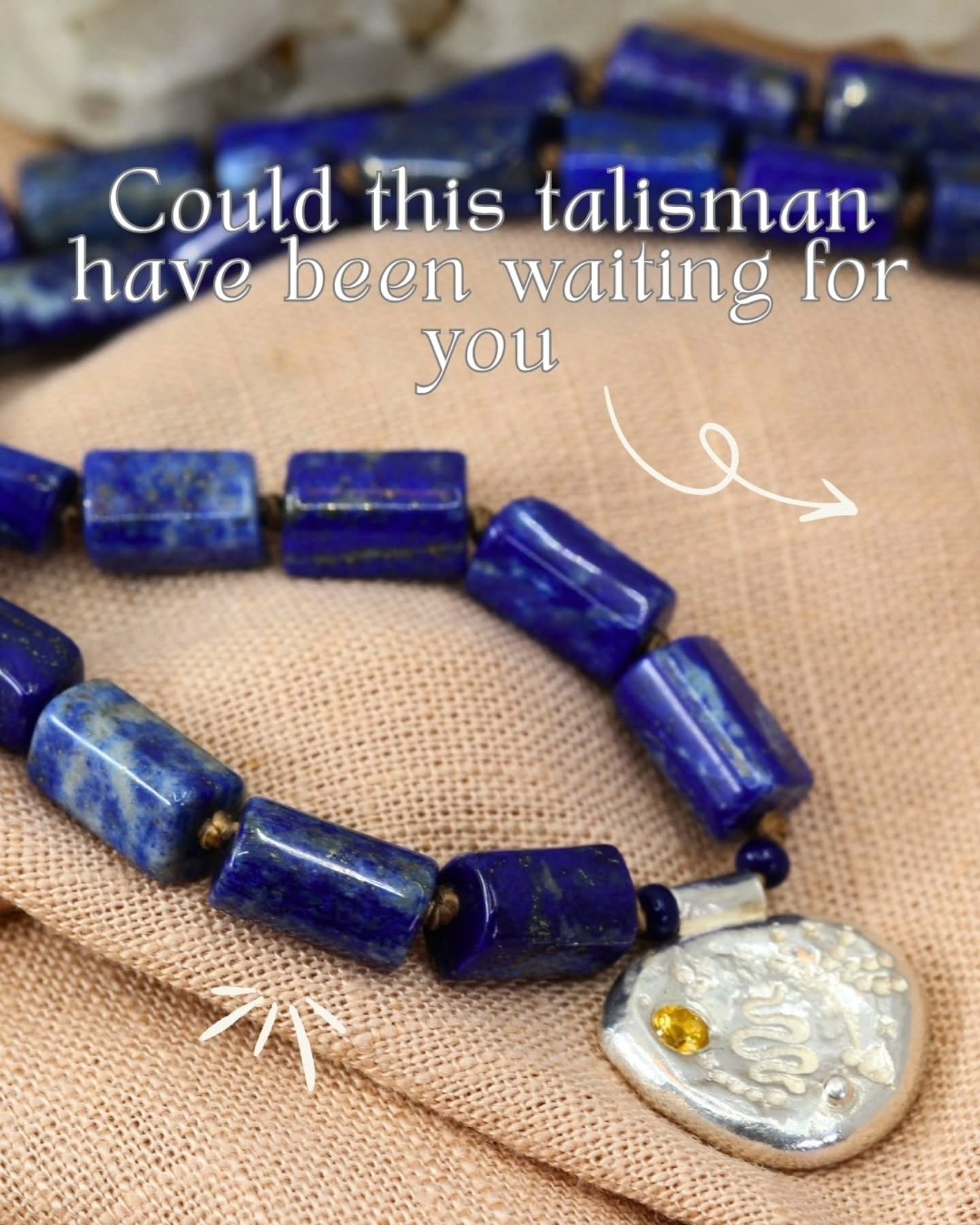 Some pieces find their person immediately.💗
Others wait. 🩵
Not because they're unfinished or overlooked, but because they seem to know they're meant for someone very specific.⭐️
This necklace has quietly been sitting in my collection, waiting patiently.
Hand-knotted Lapis Lazuli, a handcrafted sterling silver rune adorned with the Serpent, and a glowing flush-set Citrine at its centre.
🐍 The Serpent reminds us that transformation isn't about becoming someone else—it's about gently shedding the layers that no longer belong to us.
💙 Lapis Lazuli encourages truth, wisdom and the confidence to speak from a place of authenticity.
☀️ Citrine brings warmth, creativity and the quiet belief that you are worthy of taking up space exactly as you are.
Together they create a talisman for someone standing at the edge of a new chapter. Someone ready to trust themselves a little more, fear themselves a little less, and step forwards with courage.
Maybe that's you.
Or maybe, like all the best talismans, it's still waiting for the person whose story it was always meant to become part of ✨.
#HandmadeJewellery #TalismanJewellery #MeaningfulJewellery