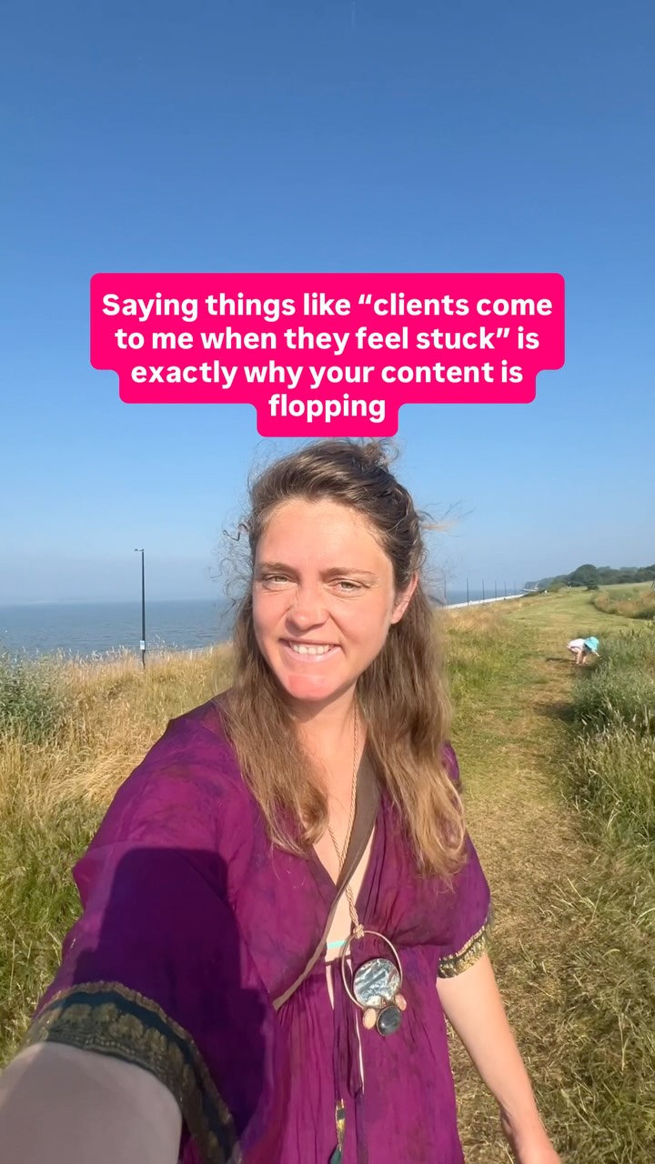 If you’re ready to make a big impact on as many people as possible and have an abundant business, but at the moment your content isn’t bringing in new people,
It’s probably that you’re still describing your work in fluffy language, like this:
‘For when you feel stuck, this is a grounding space to soften, slow down and remember yourself’,
Instead of focusing on the tangible transformation you offer to a specific person, like this:
“Reiki healing for burnt out teachers who want to leave the bickering where it belongs - in the playground - rather than bringing stress home every evening”
When your ideal client understands the transformation your healing is going to bring to your life, that’s when they buy.
And that’s why I created Soulful Content that Sells - a free 7 day content plan for holistic businesswomen to learn how to communicate their work in impactful content that converts to aligned clients.
If you’re ready to learn how to describe your work in a way that resonates with the people who need you, just comment ‘plan’ to download it for free