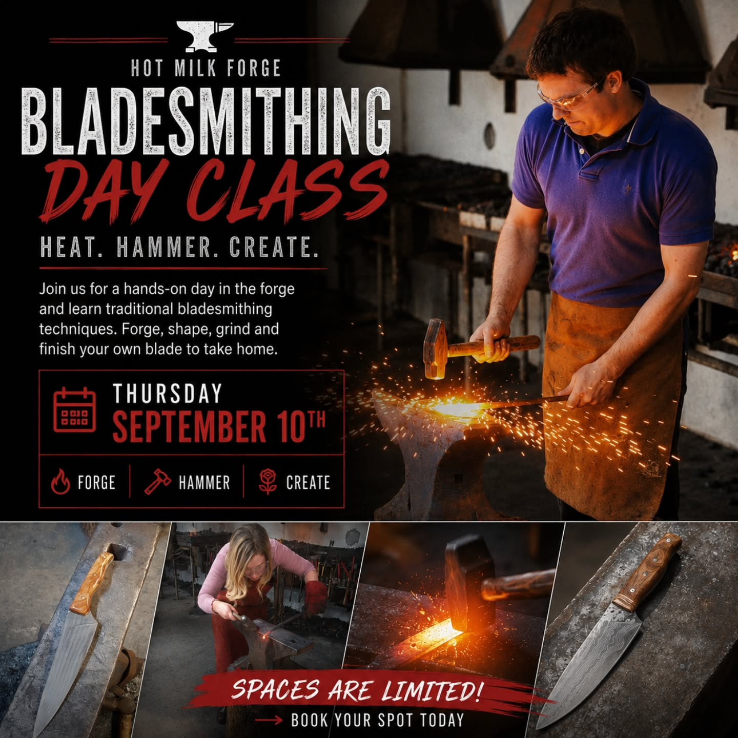 Link below๐๐ป
Any questions ask away.
https://www.artistblacksmithschool.com/product-page/september-10th-thursday-bladesmithing-day-class
#hotmilkforge #learntoblacksmith #irishblacksmith