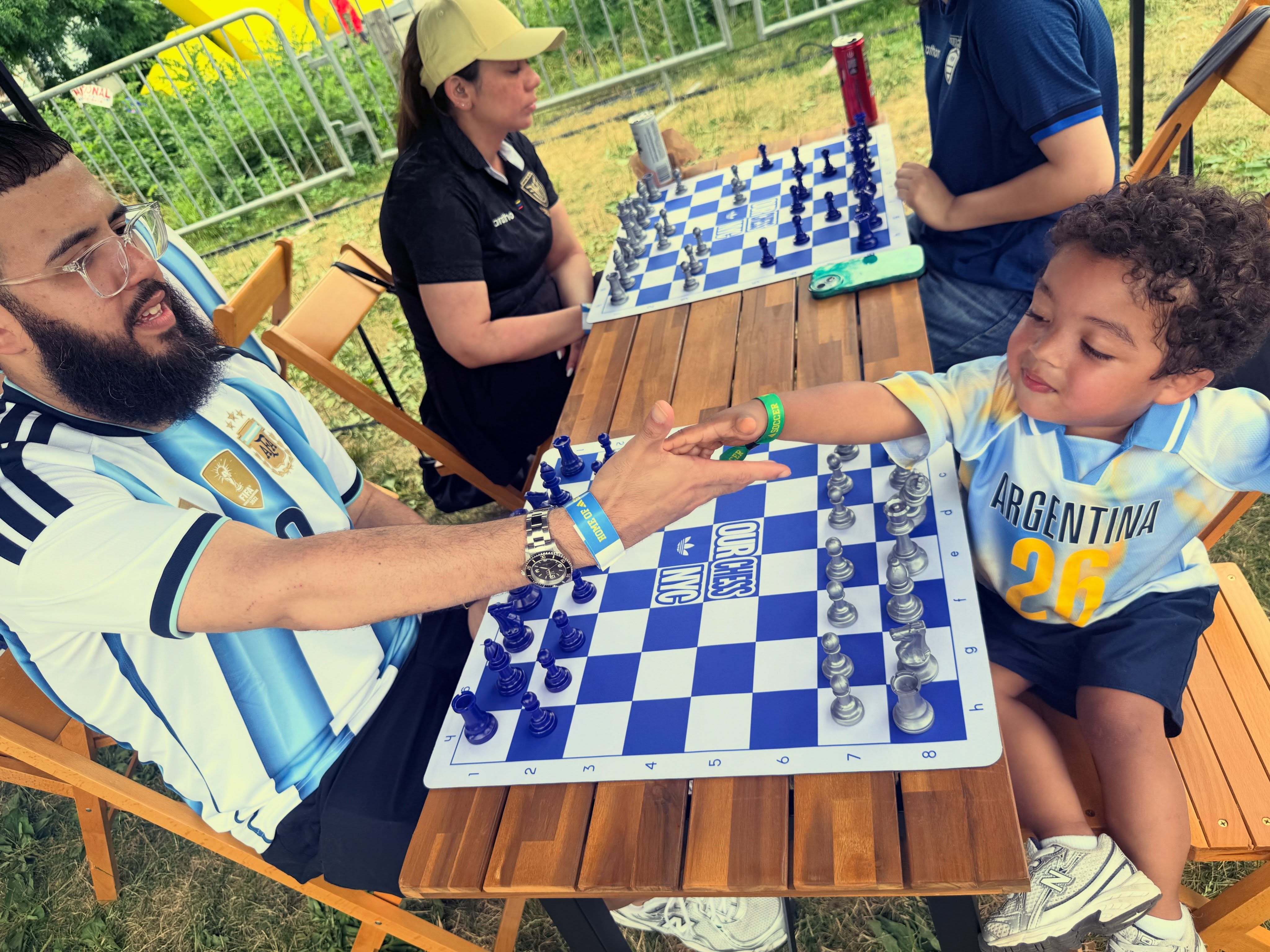 Happy International Chess Day. ♟️❤️
It’s crazy to think… chess was never my dream growing up. I found this game by chance, but somewhere along the way it became my passion and completely changed my life.
It introduced me to people from all over the world, gave me opportunities I never imagined, and most importantly, gave me a purpose bigger than myself.
Now I get to sit across the board from my son.
Whether he falls in love with chess or chooses a completely different path, it doesn’t matter to me. What matters is that he dreams big. Bigger than I ever did. I’ll always be there to love him, protect him, and remind him that no dream is out of reach if he’s willing to work for it.
Chess changed my life.
My son doesn’t have to follow my dream… I just hope he never stops chasing his own.
Also, shoutout to @ourchessnyc for putting together such an incredible chess setup at the adidas FIFA World Cup activation in DUMBO at Brooklyn Bridge Park. The boards looked amazing, and it was great seeing so many people from all walks of life come together through chess.
#InternationalChessDay #KeepPushing #PushingPawns #Chess #fatherson